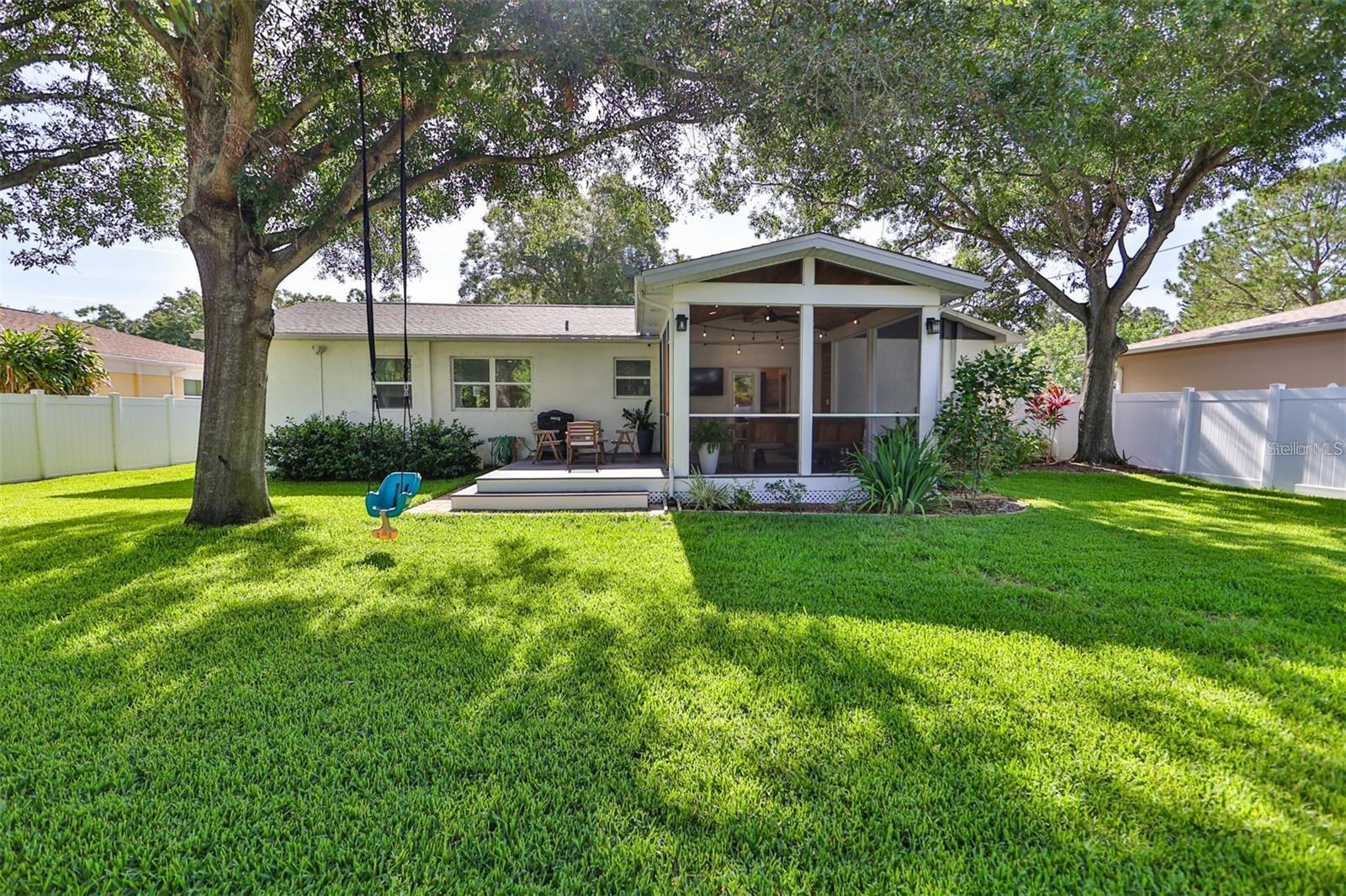 Spacious backyard.