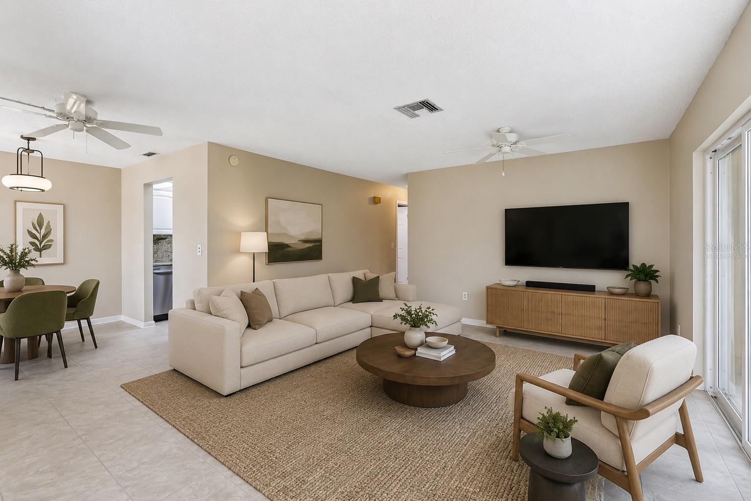 Virtually Staged Living room