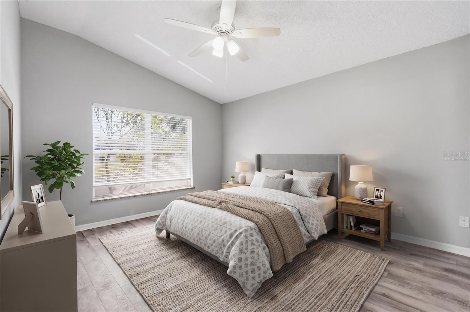 Primary bedroom virtually staged