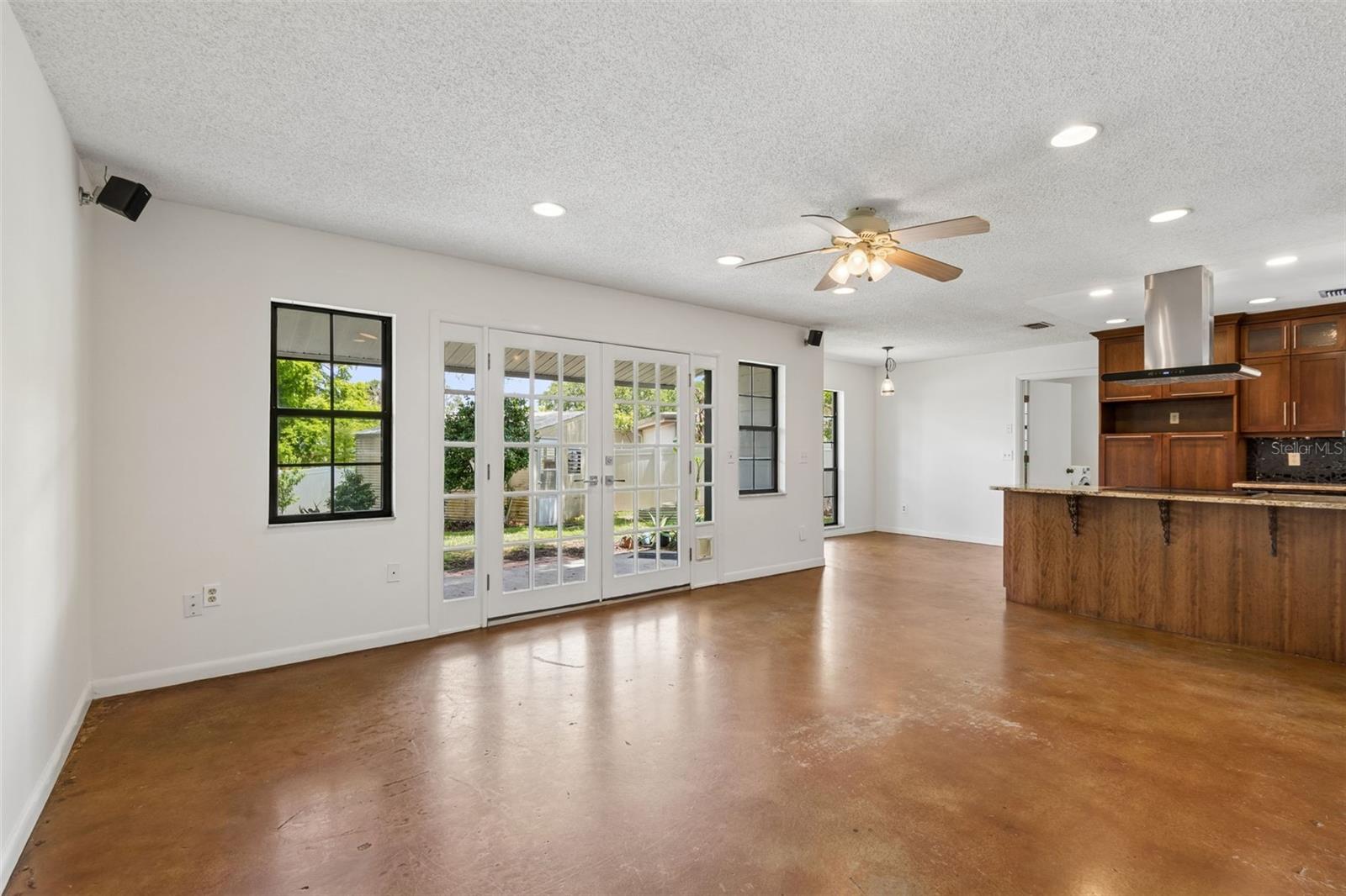 Living room view to backyard
