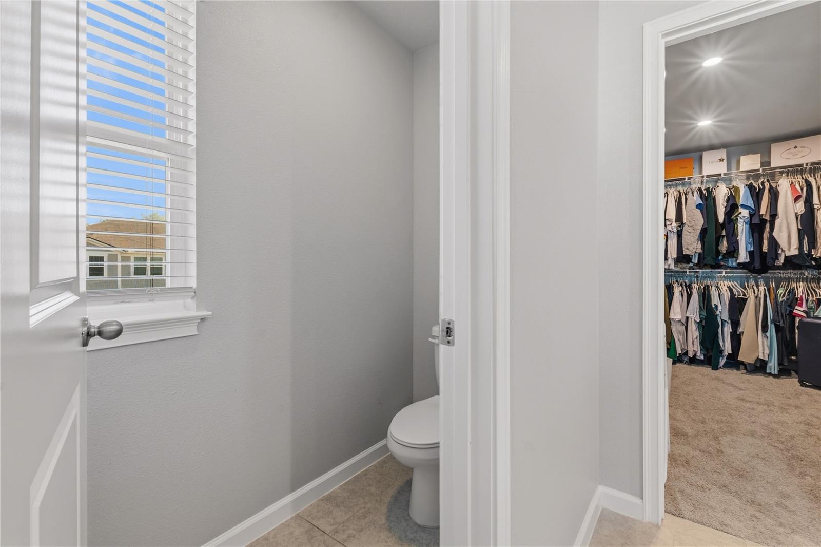 Master bathroom + large walk in closet