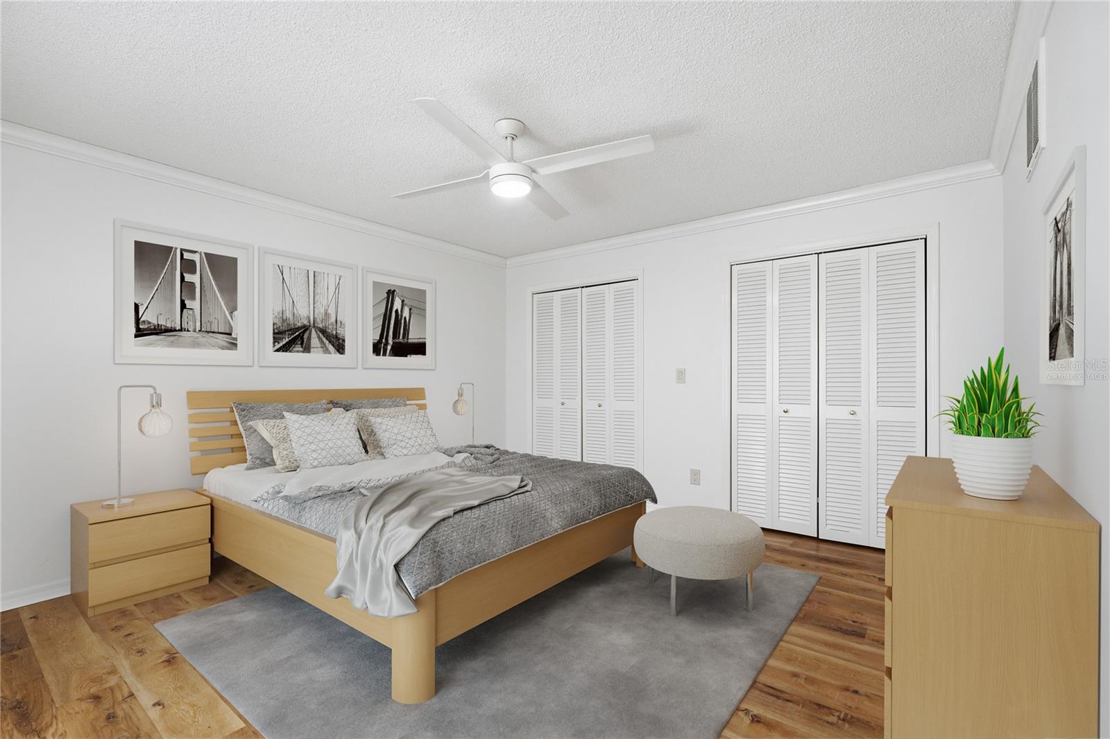 Virtually Staged Spare Bedroom