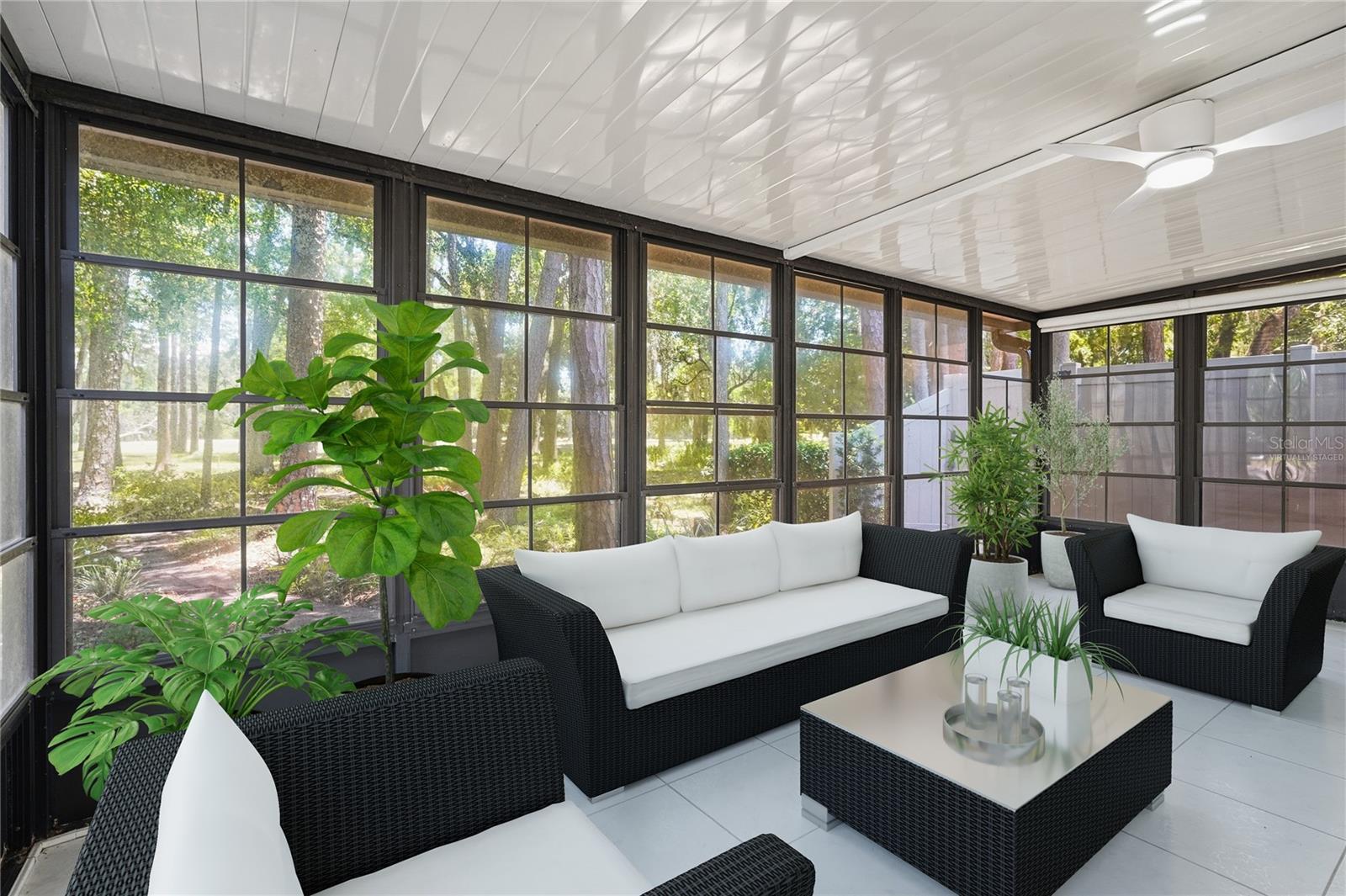 Virtually Staged Enclosed Porch