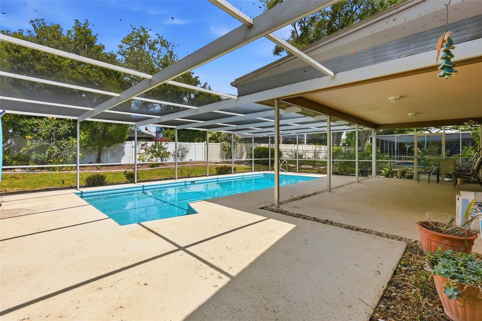 Pool Area and backyard