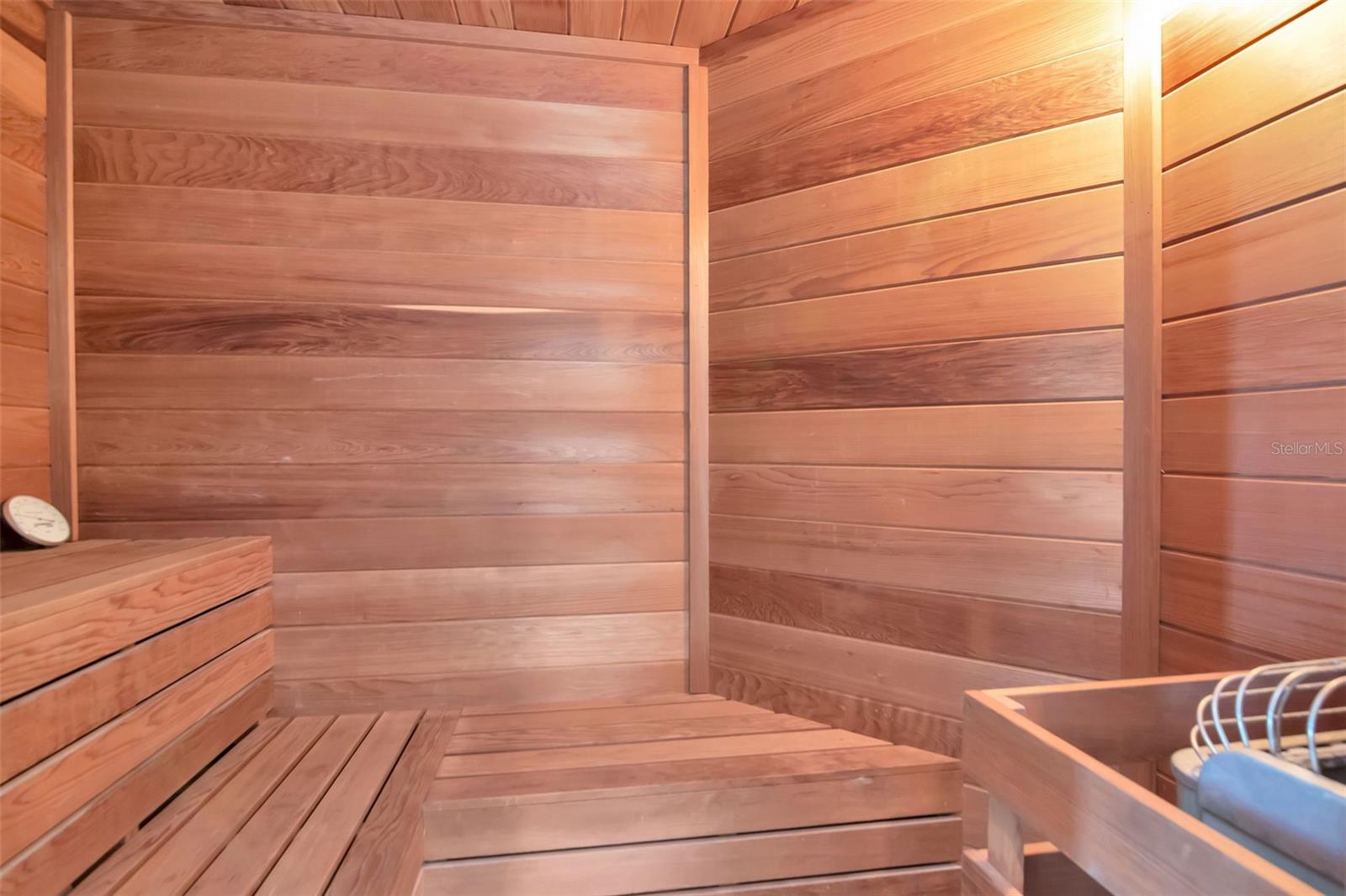 Built in Sauna in primary bathroom