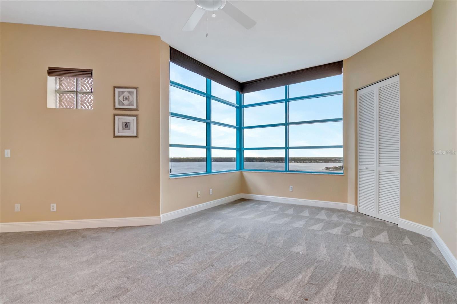 Intercoastal views from expansive windows with large walk in closet