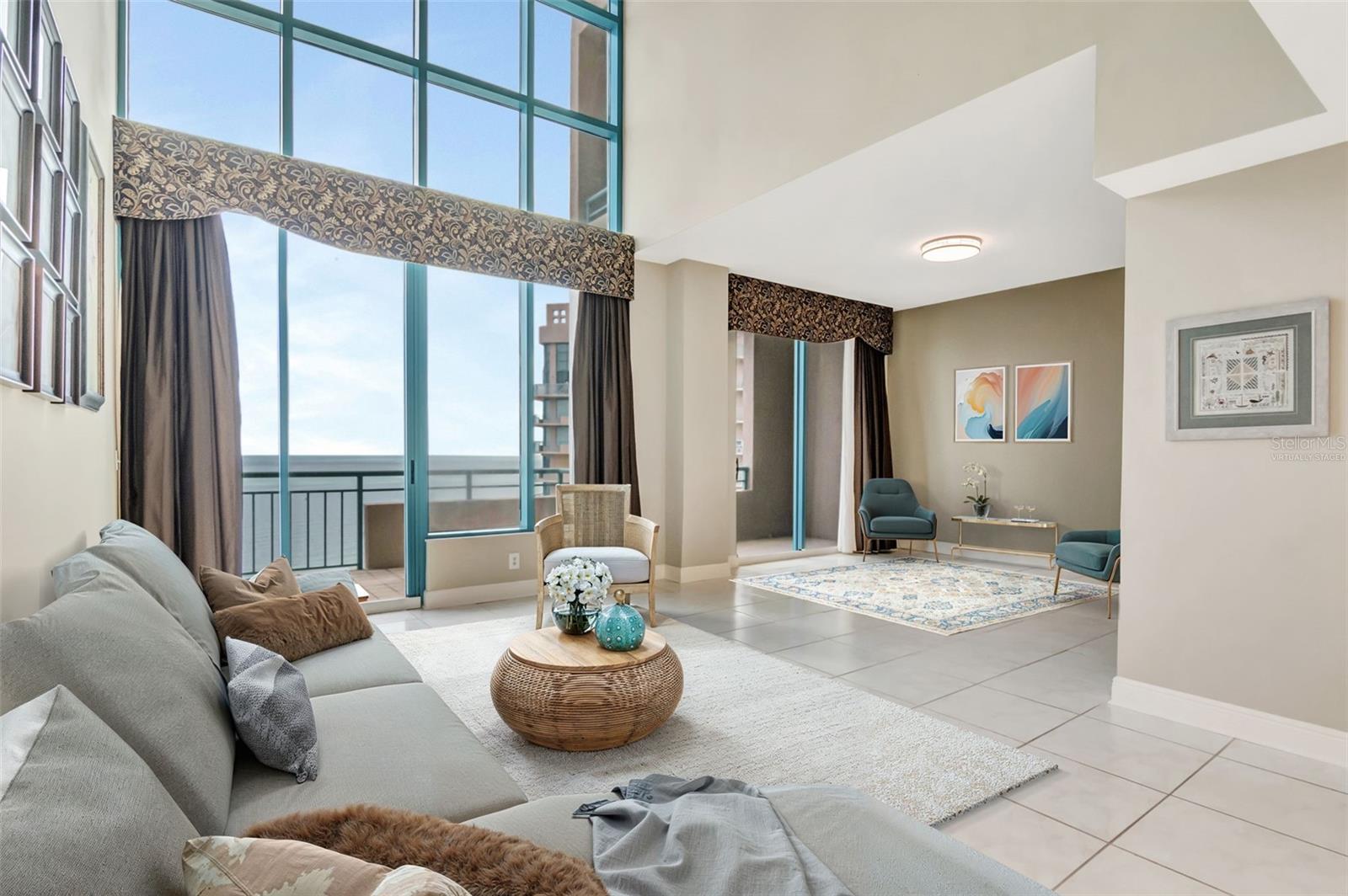 Virtually staged Living room