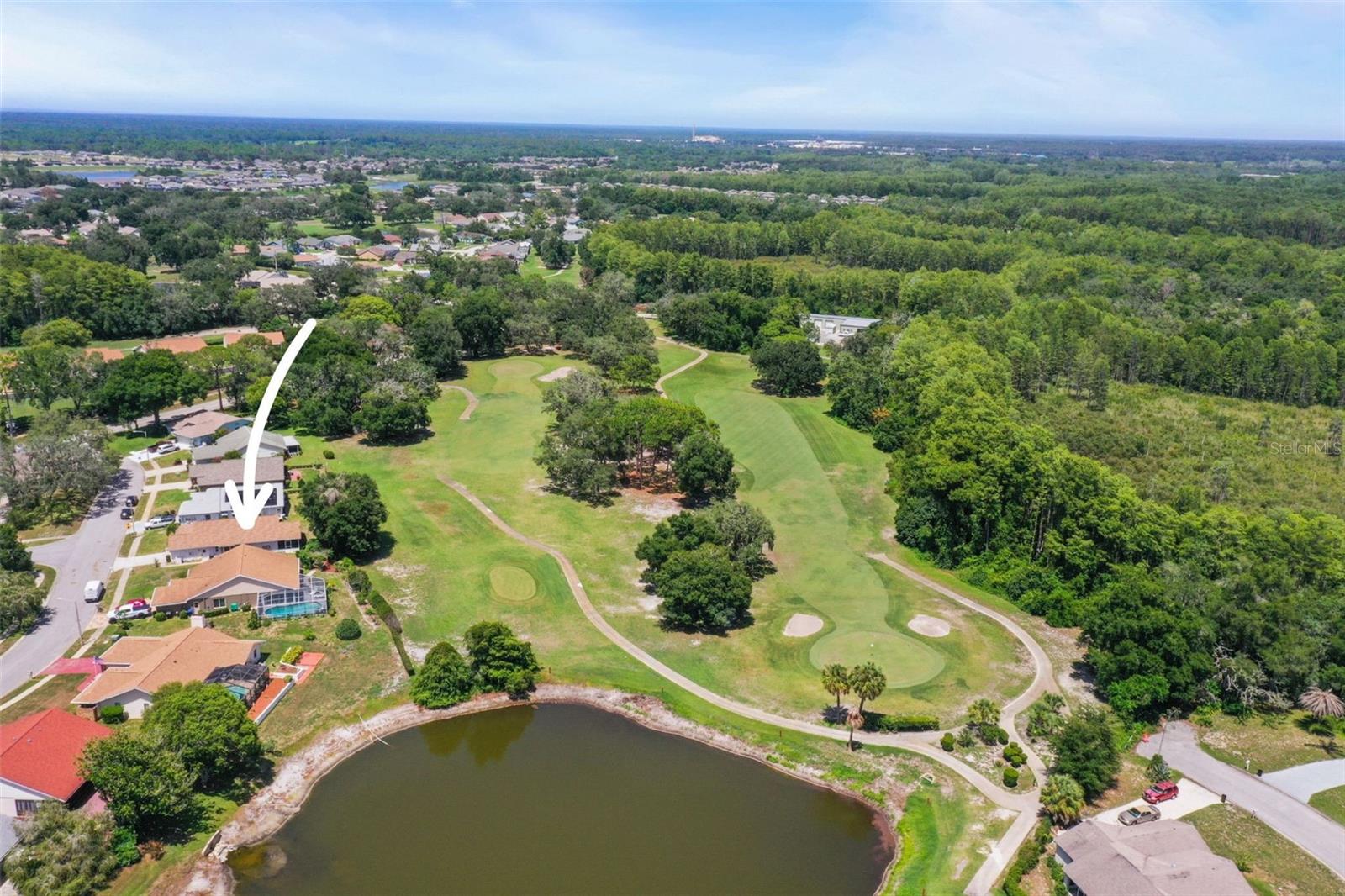 Drone views side of the house