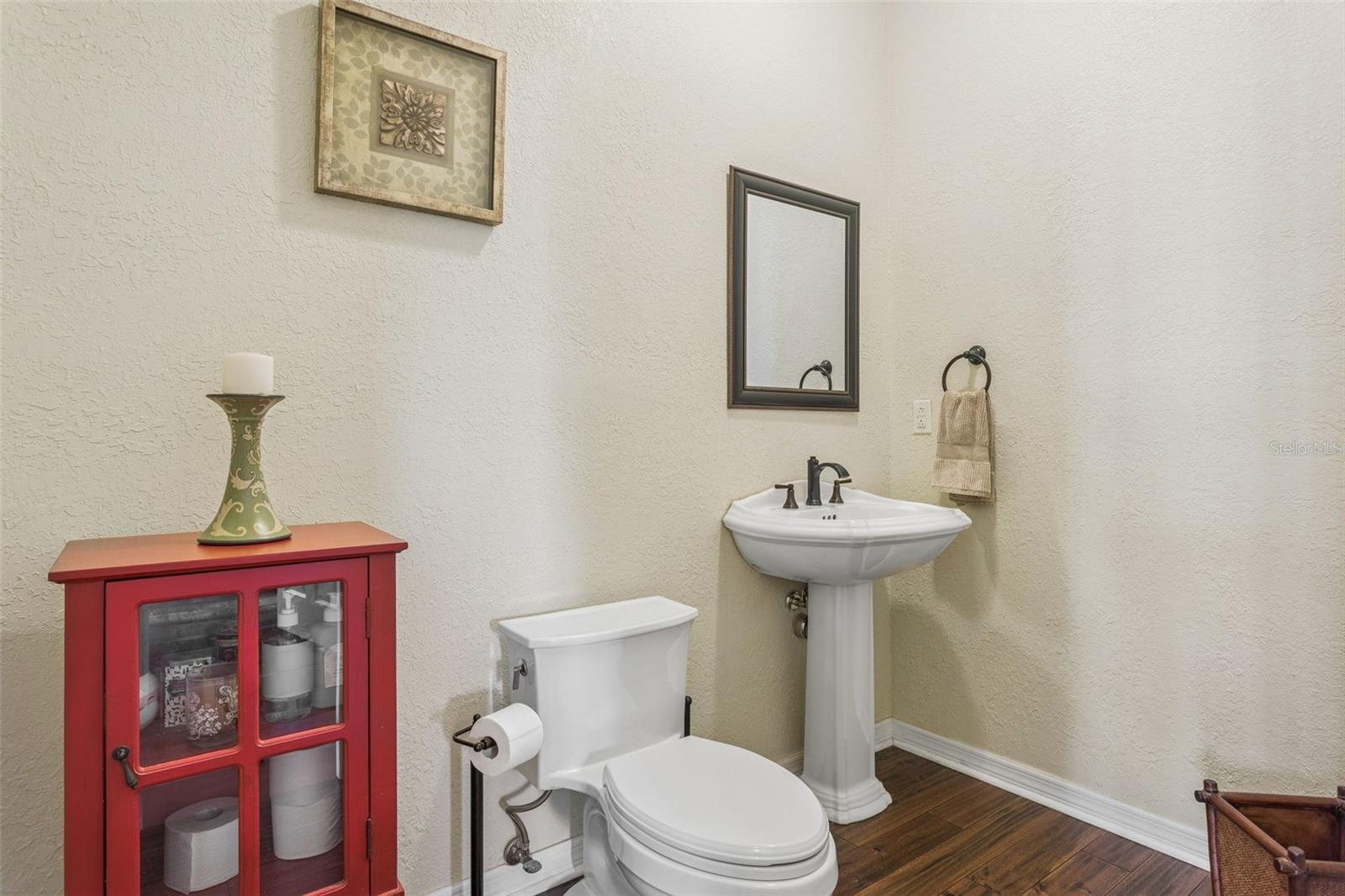 powder room. was once a full bathroom