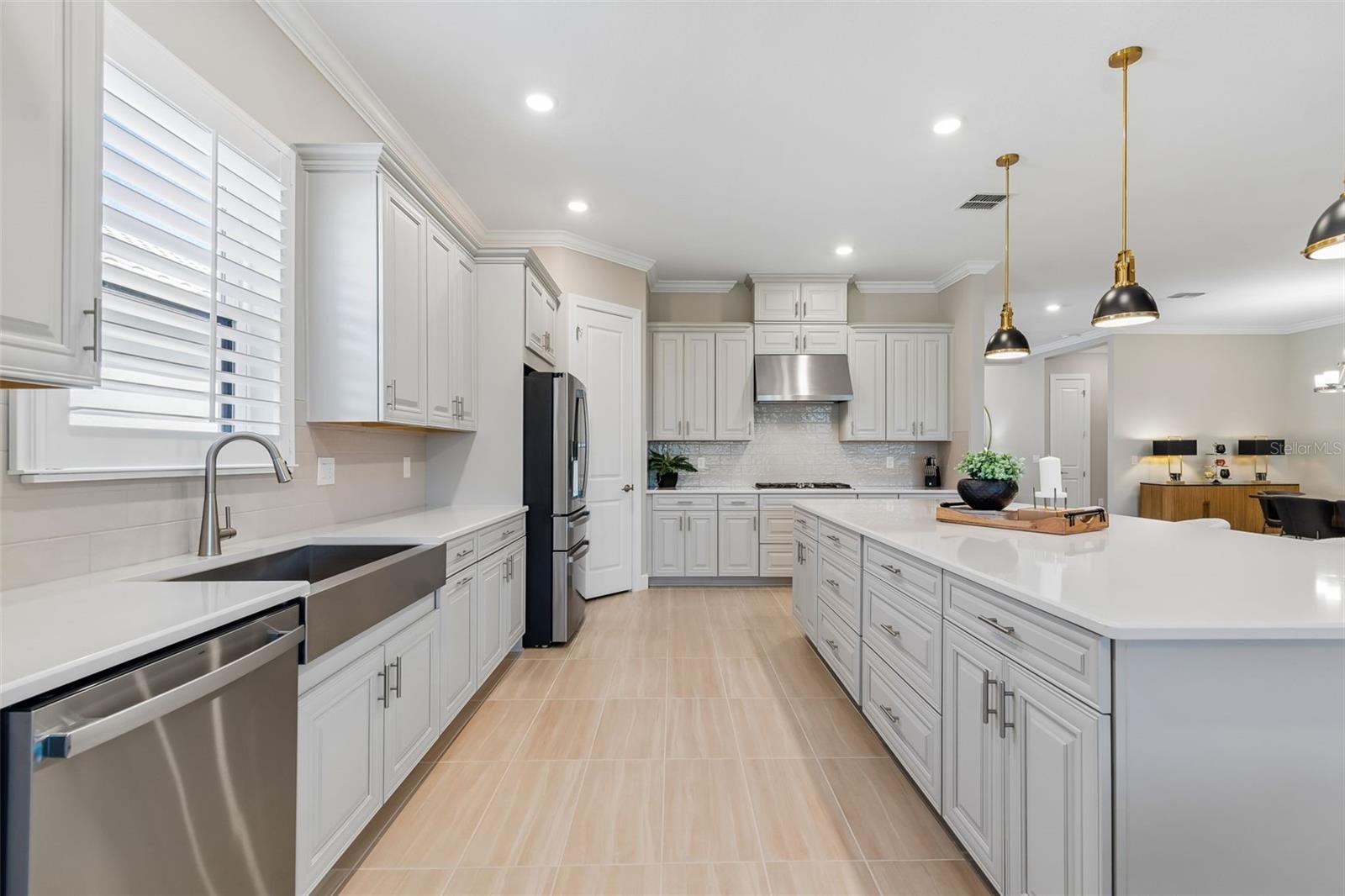Upgraded cabinets with SS farm sink