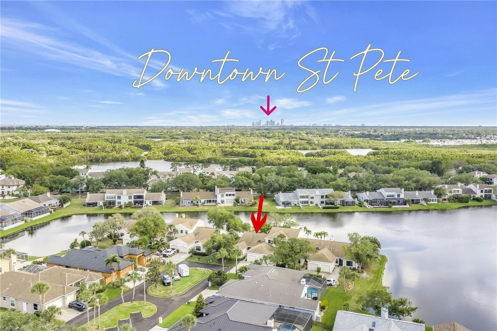 Exceptional setting on Lake Caya Costa just minutes from Downtown St Pete or Downtown Tampa