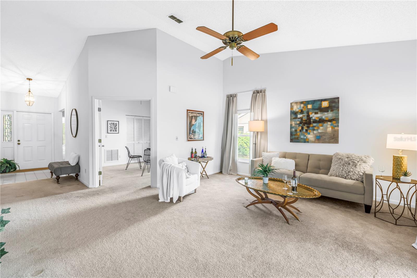 Layout of Living and 3rd Bedroom or flex space for office, workout, or crafts