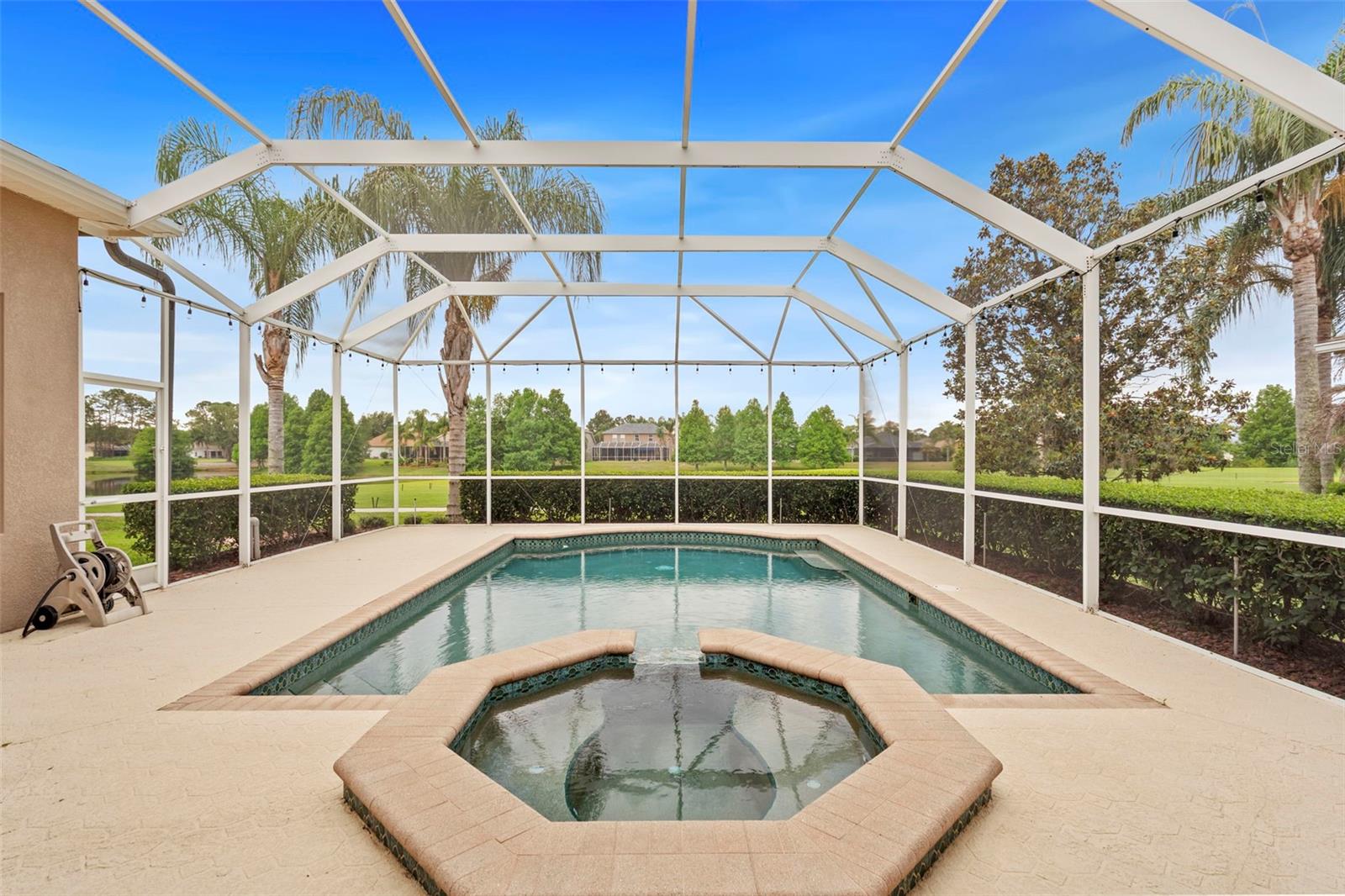 Pool & Spa view of golf course and pond