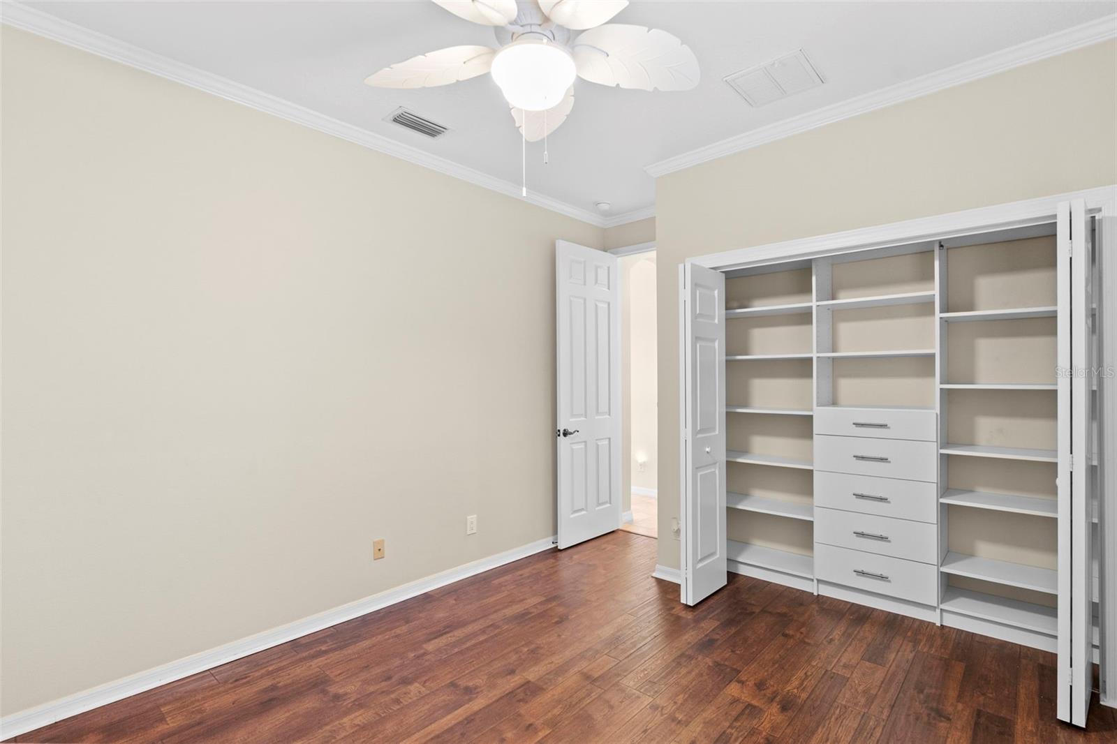 3rd bedroom with built-in closet system