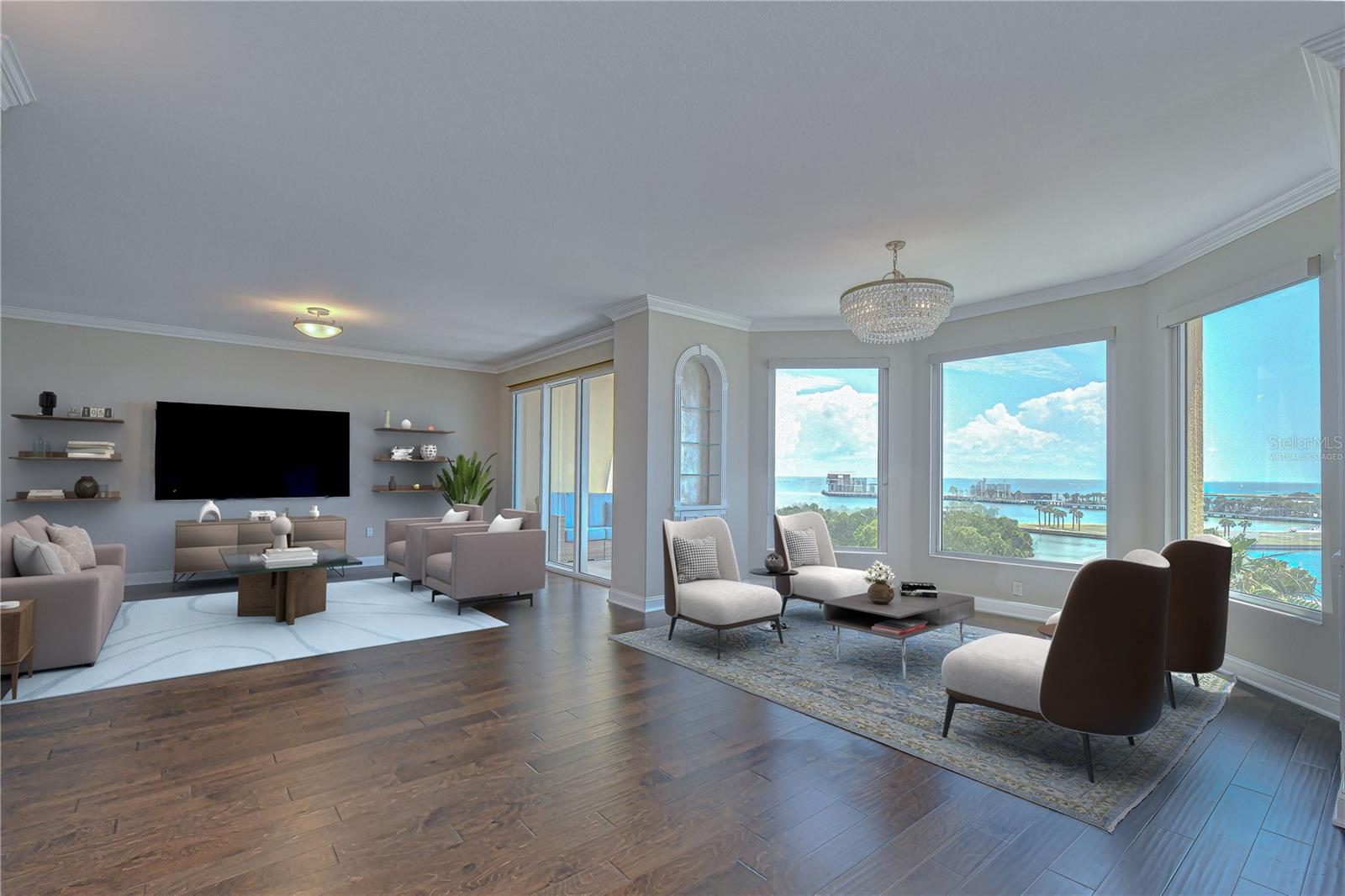 Virtually Staged: Living room and conversation area