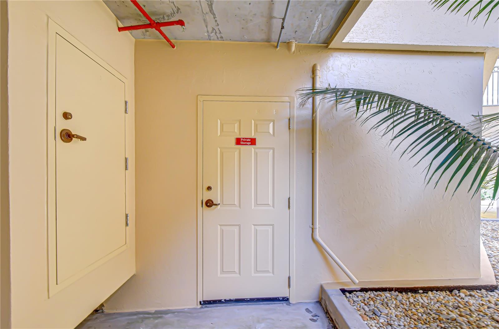 Door to private air conditioned storage room