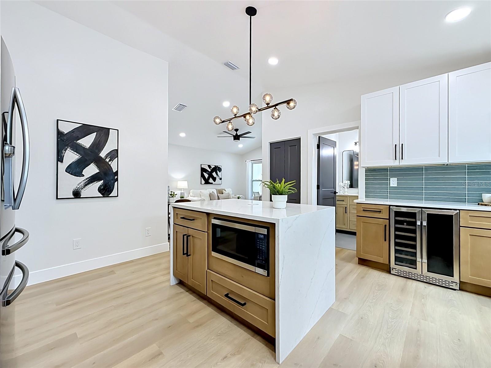 Kitchen with Coffee & Wine Fridge