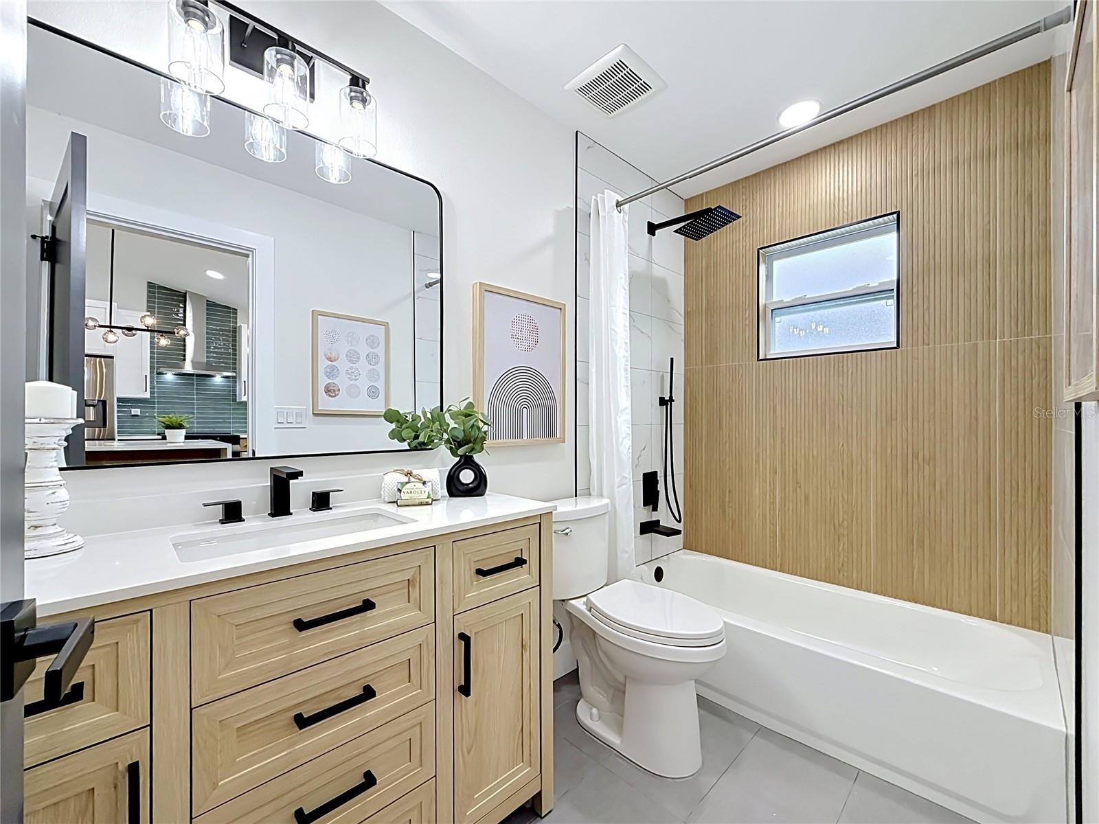 Guest Bathroom with Shower Tub Combo