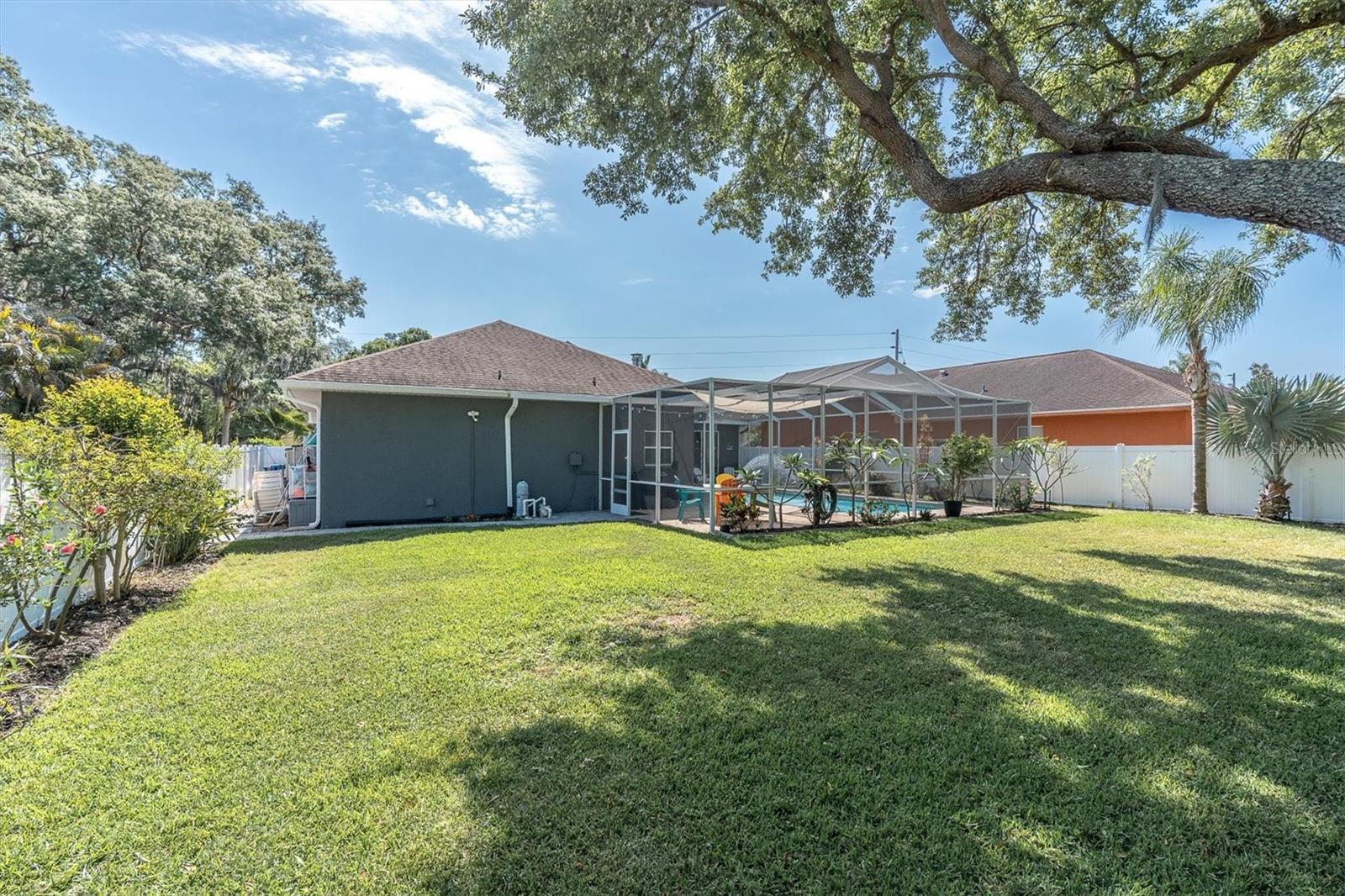 Backyard w/ New Vinyl Fence