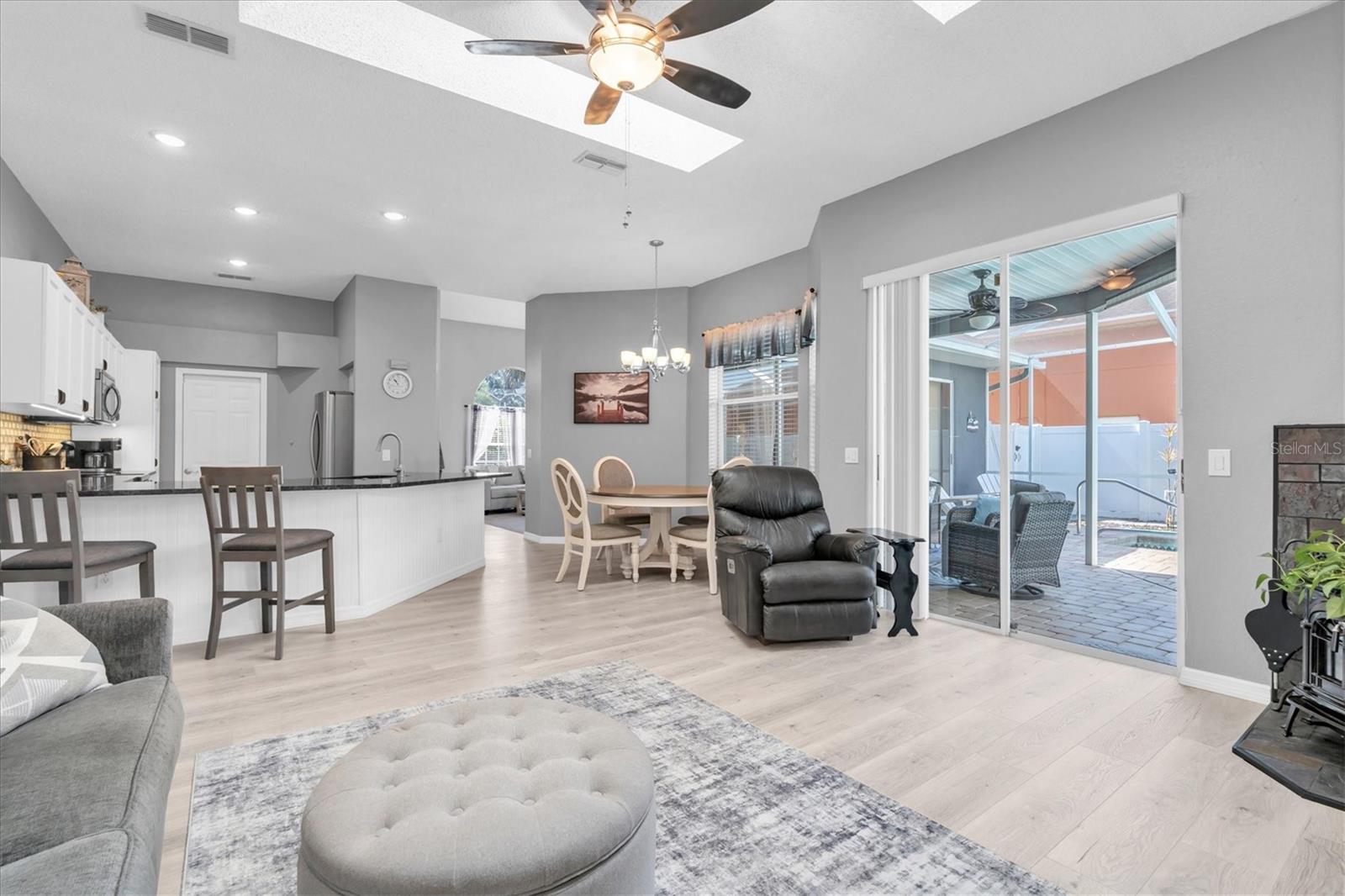 Family Room w/ Skylights