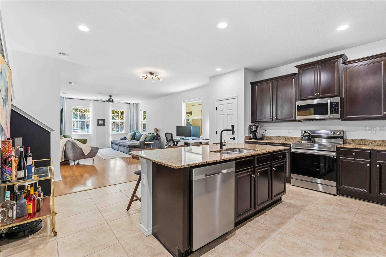 Kitchen, Dining, & Living Room