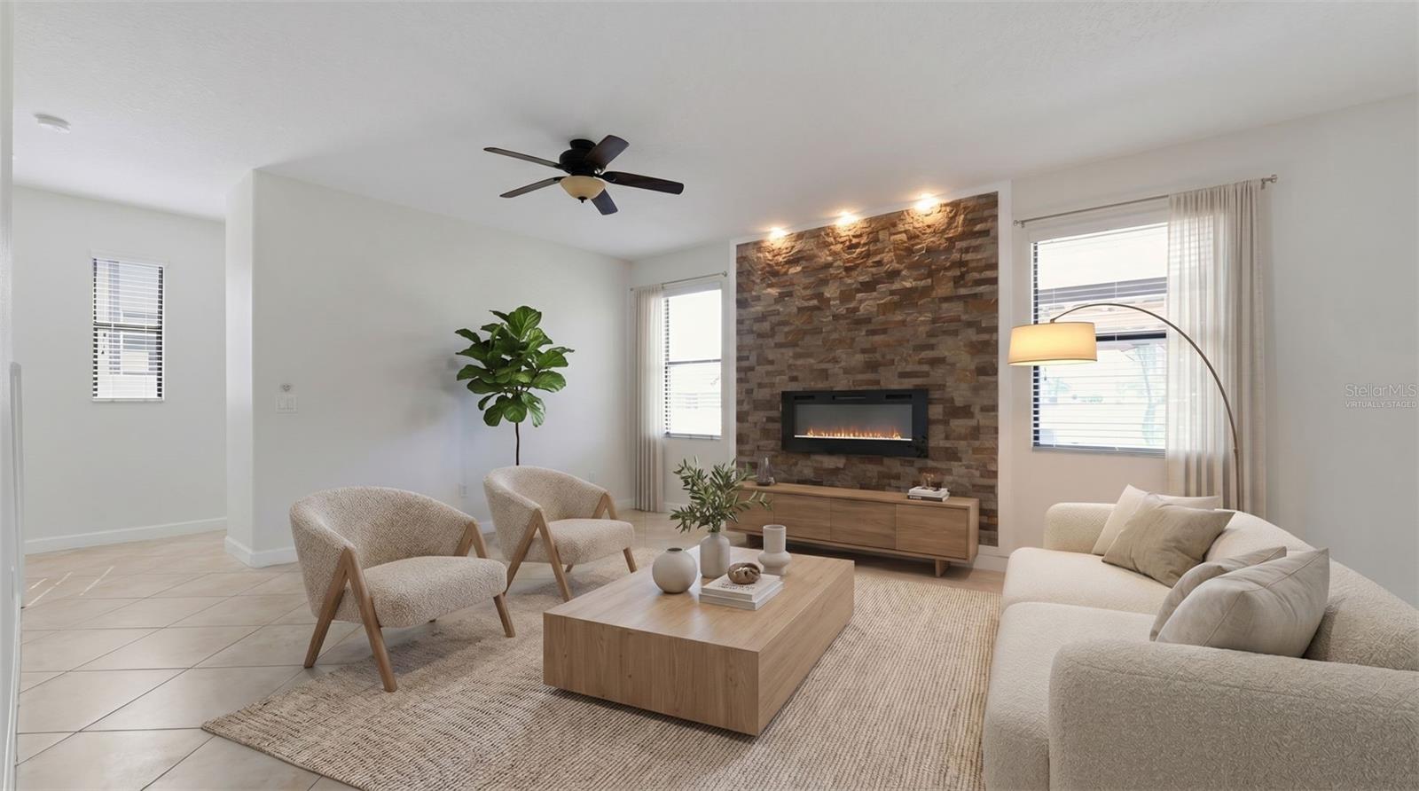 Virtually Staged Living Room