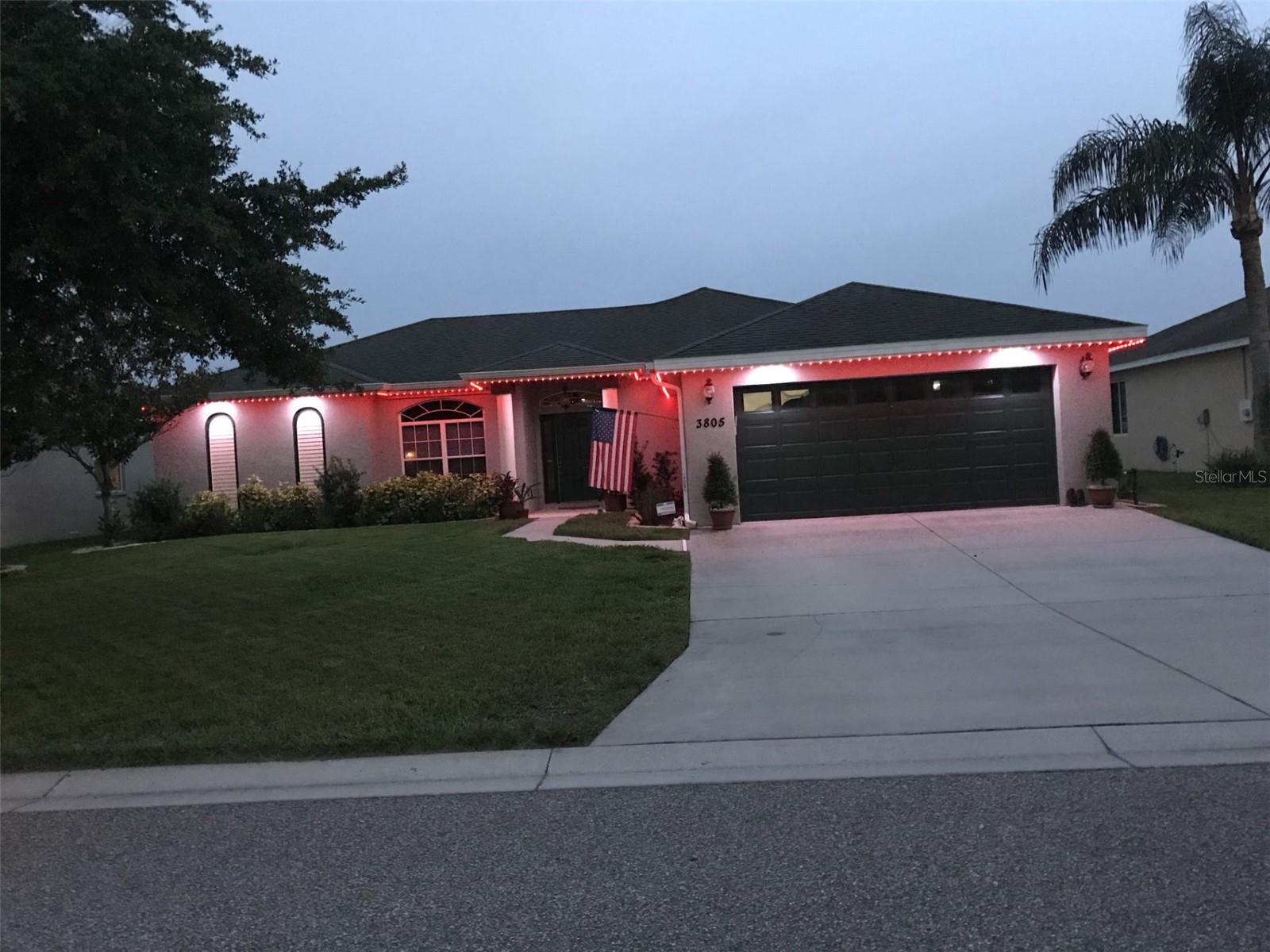permanent holiday lights and down lights in soffit