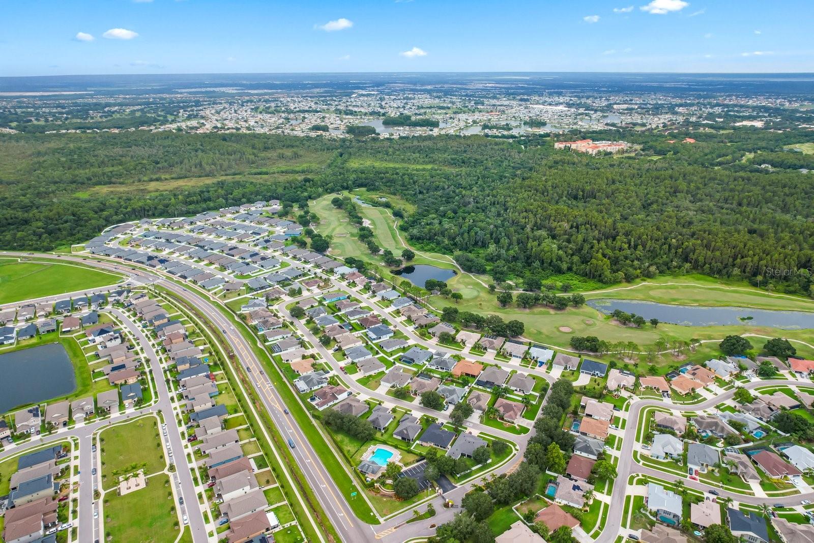 aerial view towards northeast