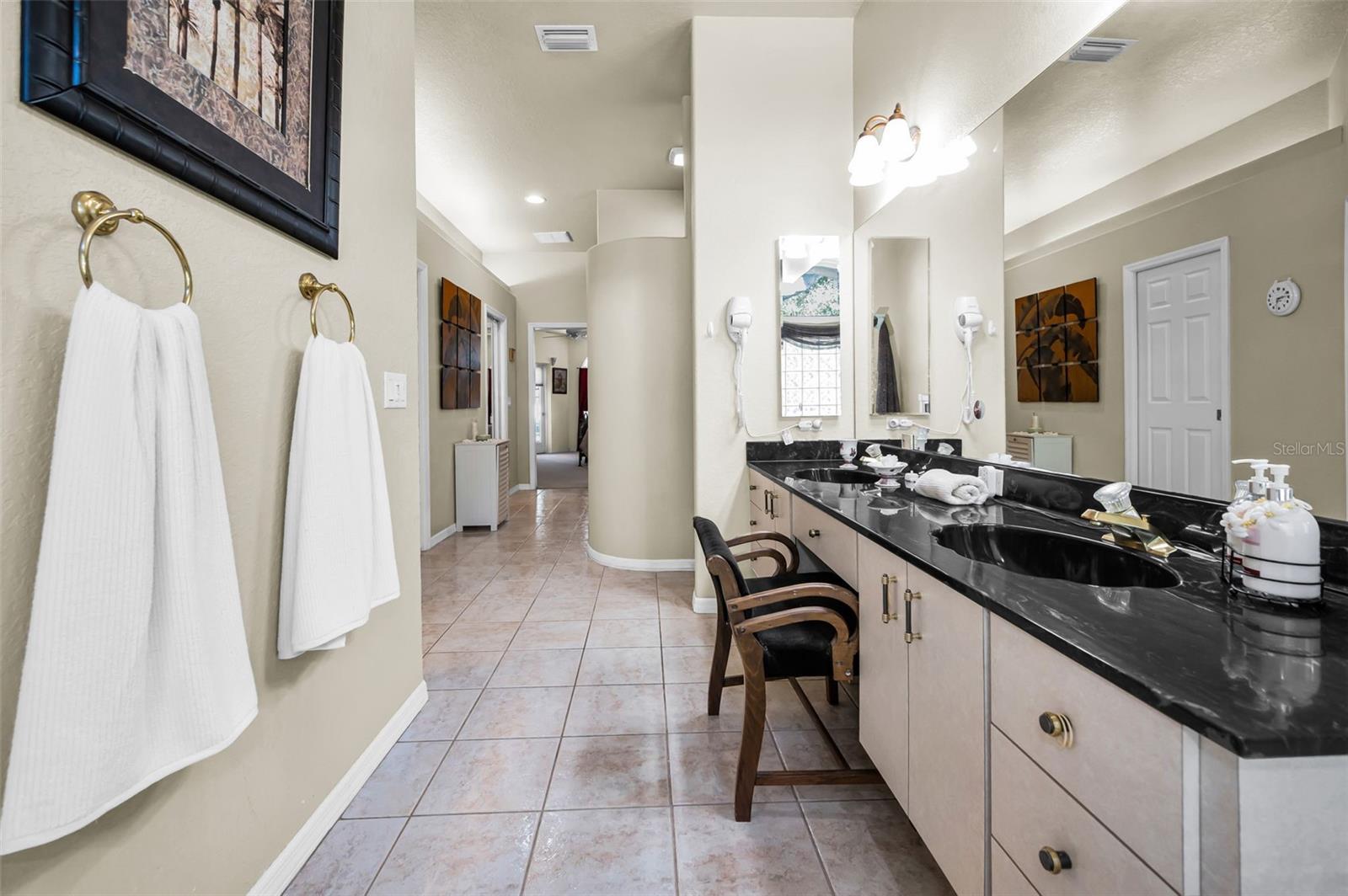 Double sinks, plus Make-up Vanity