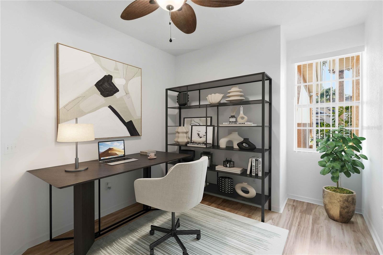 Staged Bedroom 2 as a Home Office