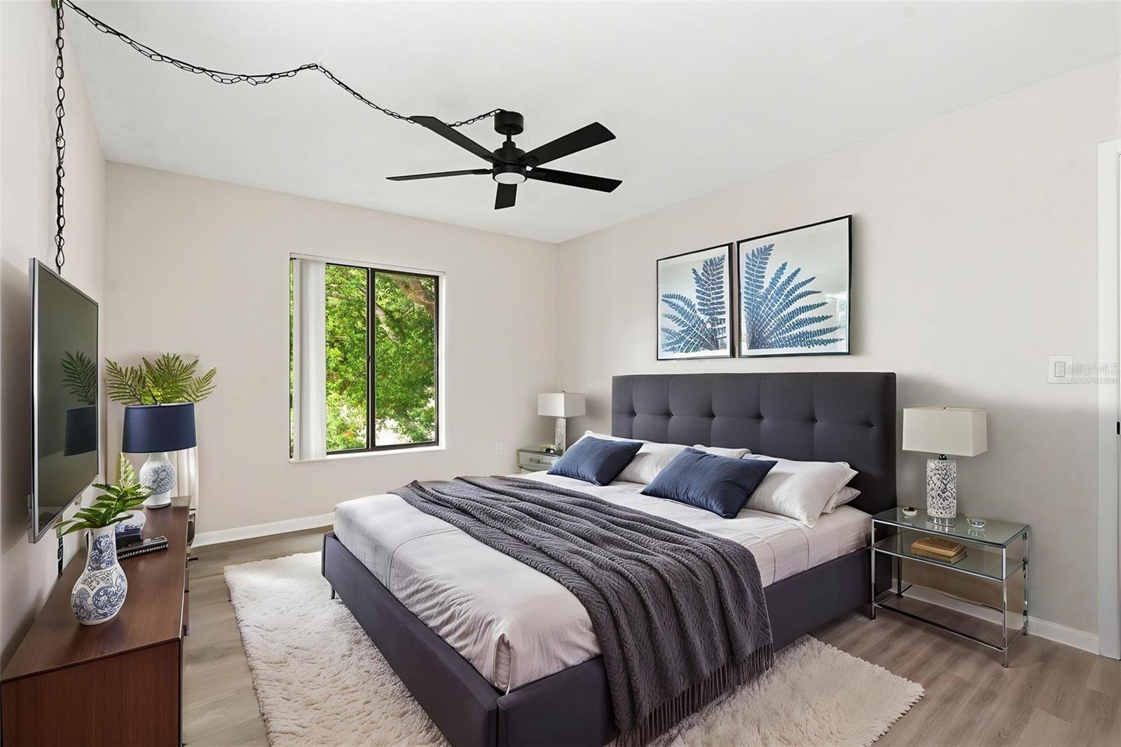 Virtually Staged Primary Bedroom