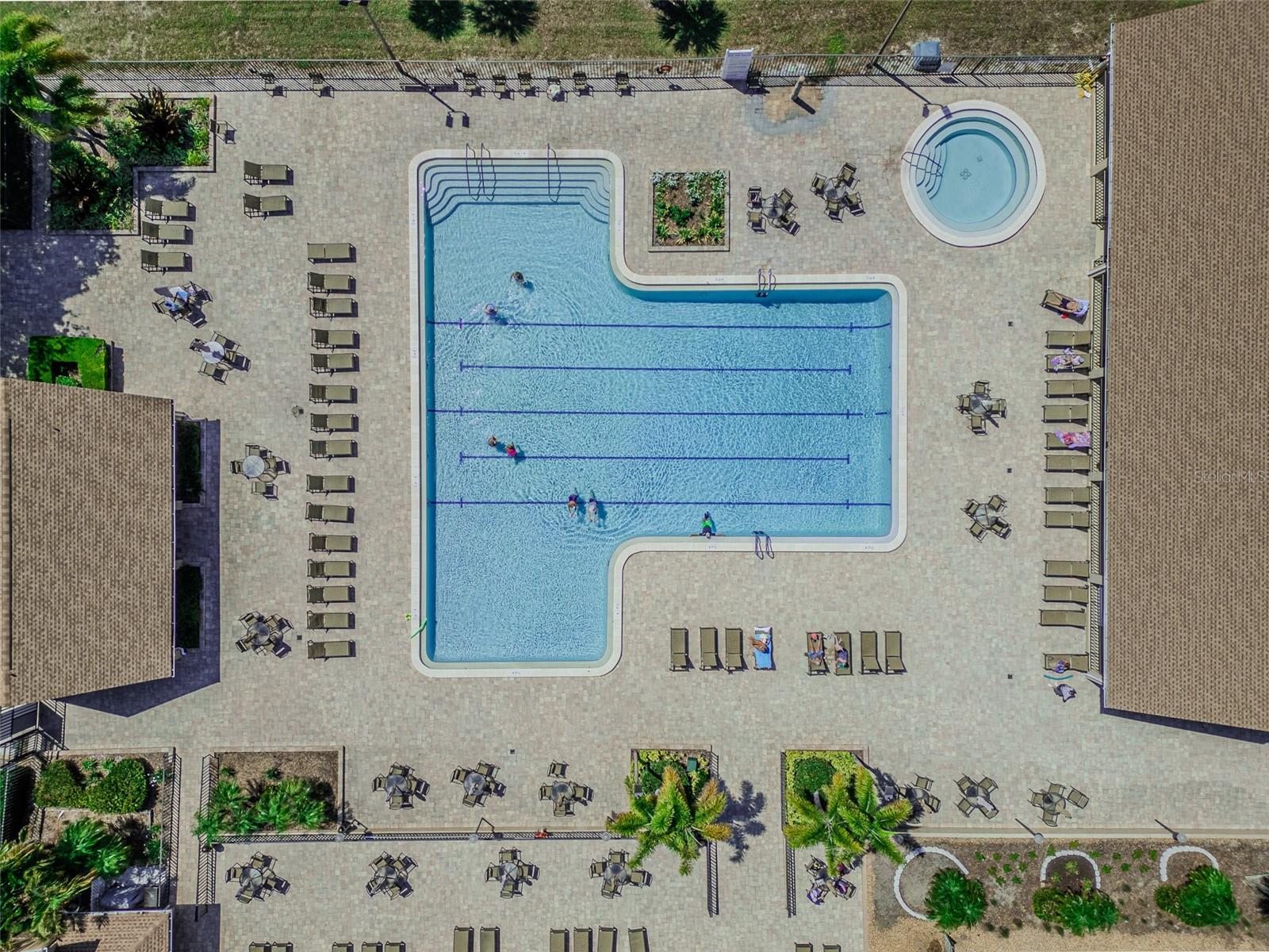 Geo-Thermal Heated Olympic sized pool with heated whirlpool spa