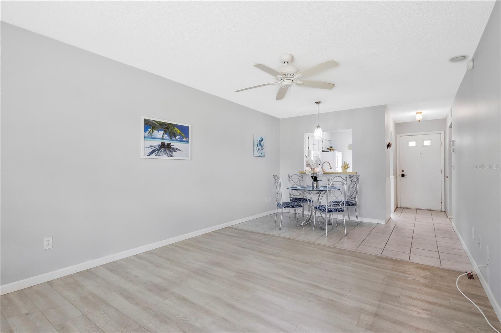 Open floor plan living/ dining room