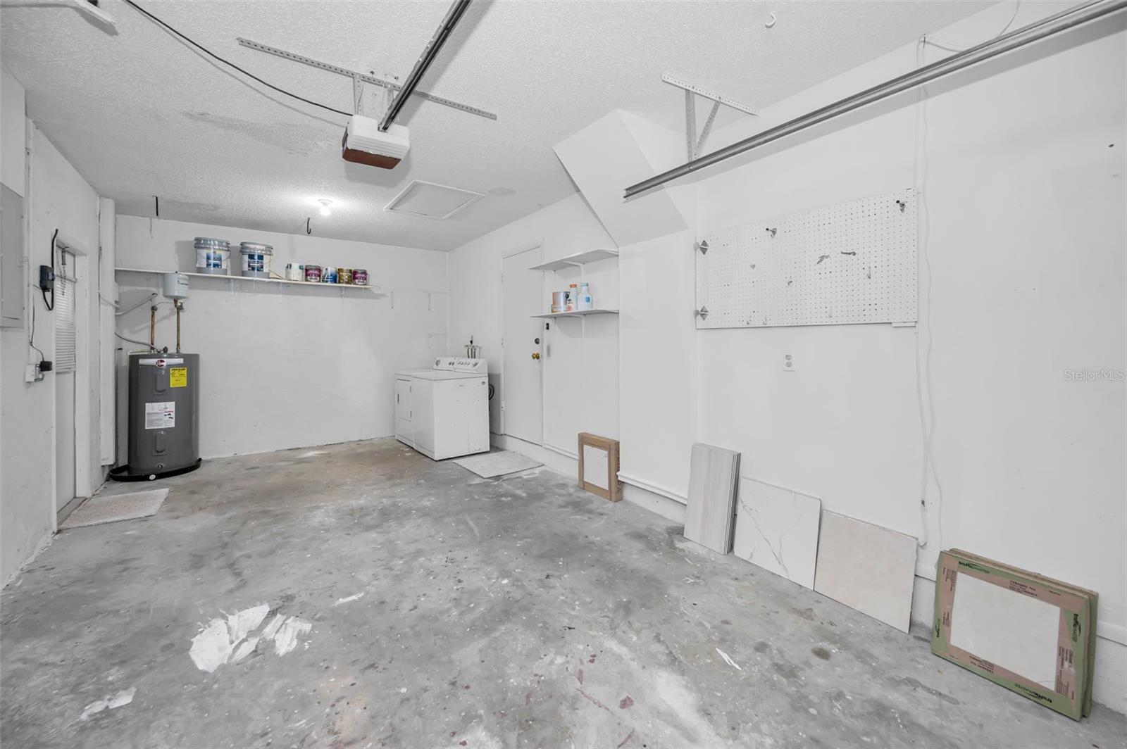 One car garage provides additional storage