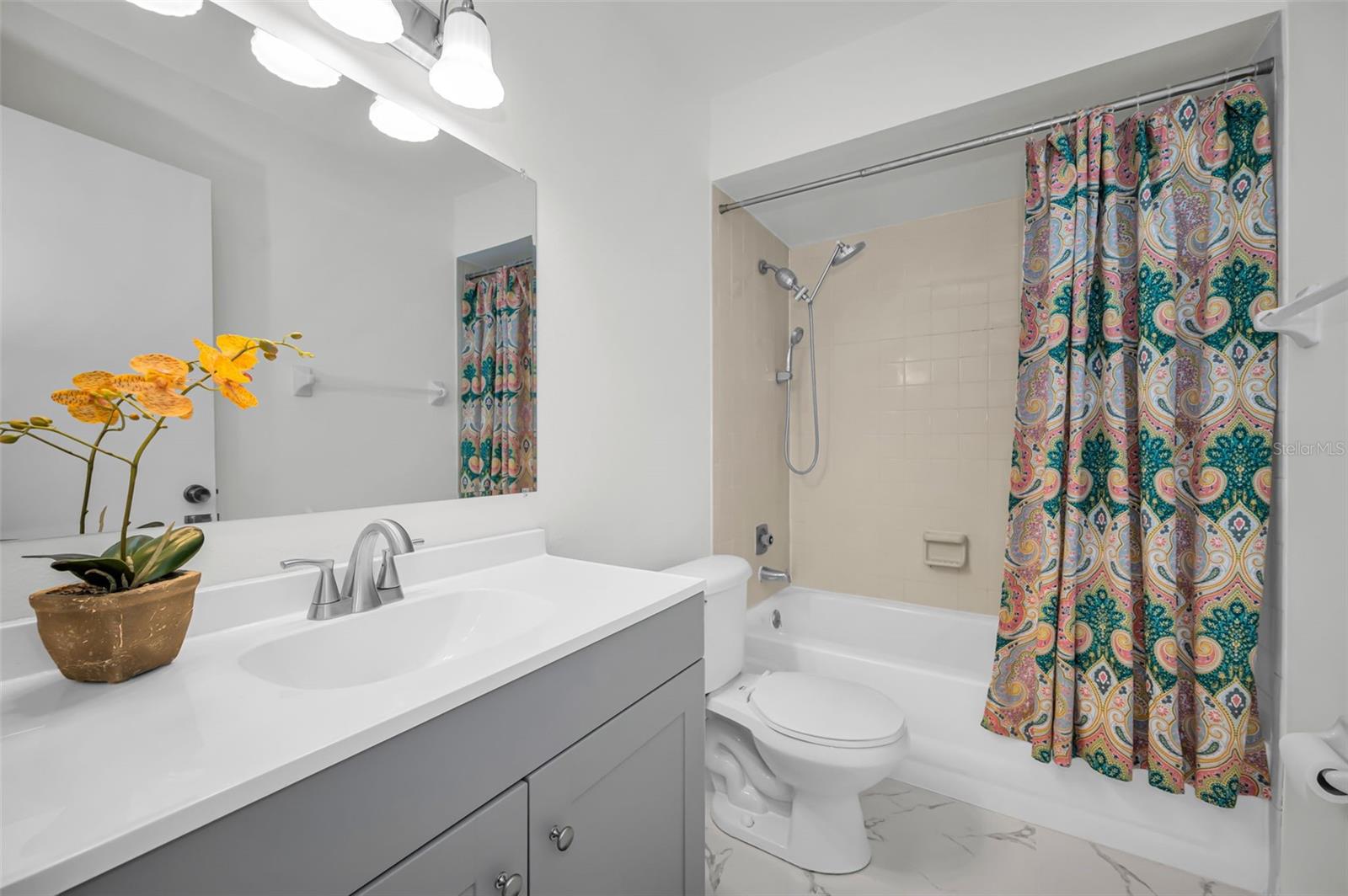 Updated bathroom with new vanity