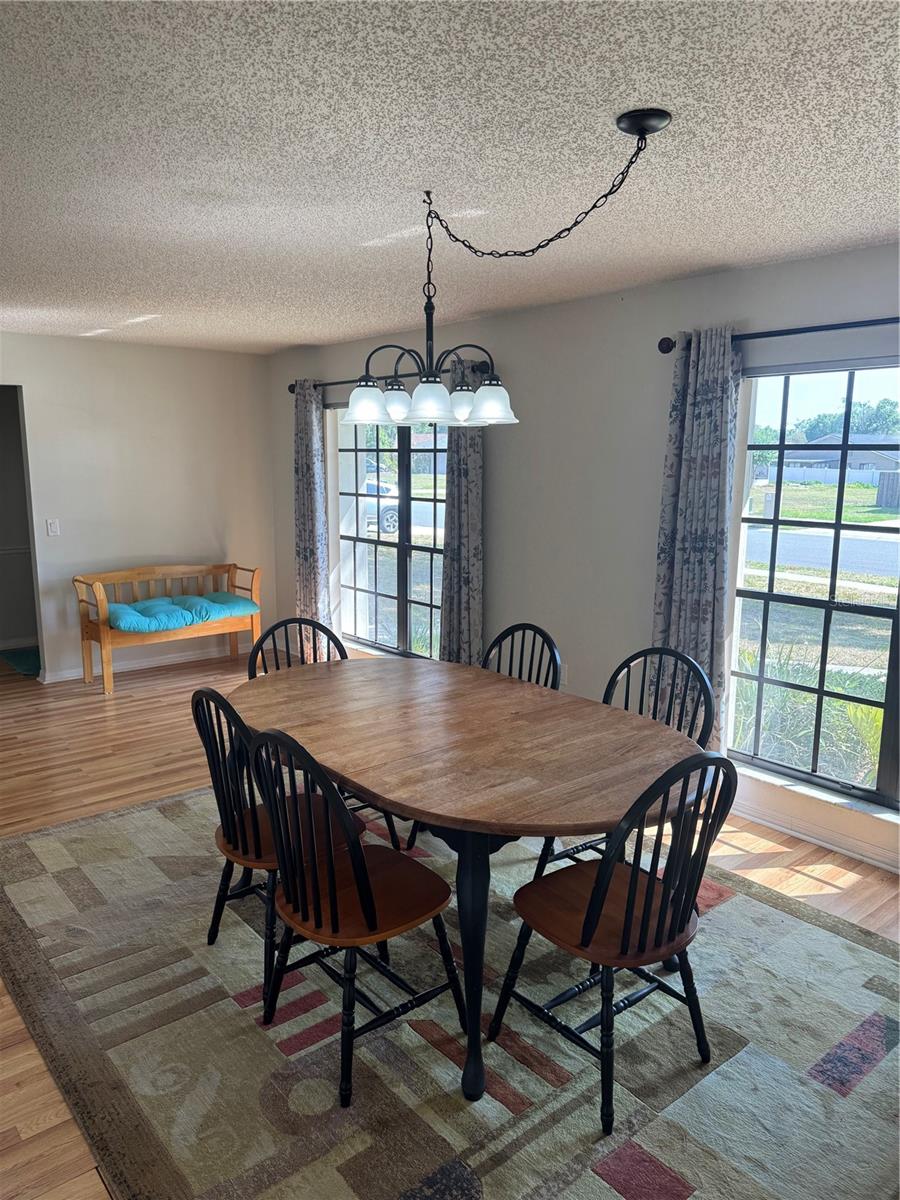 Picturesque Windows in formal living/dining room bring in lots of natural light