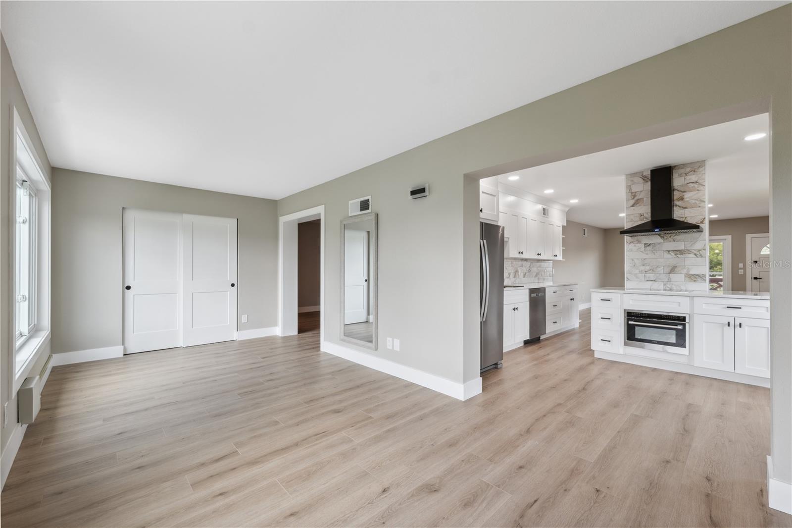 view from the bonus space to kitchen