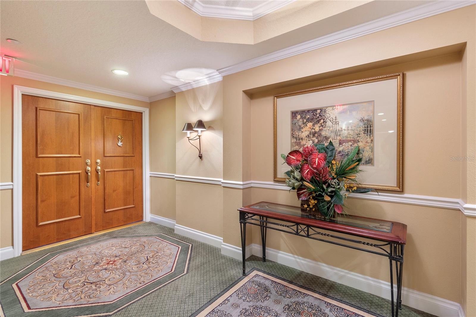 View from the hallway to door of your luxury  retreat.