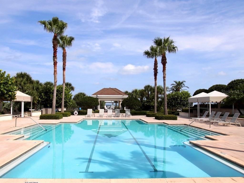 Do your laps in the  heated lap pool with the private walkway down to the beach ahead.