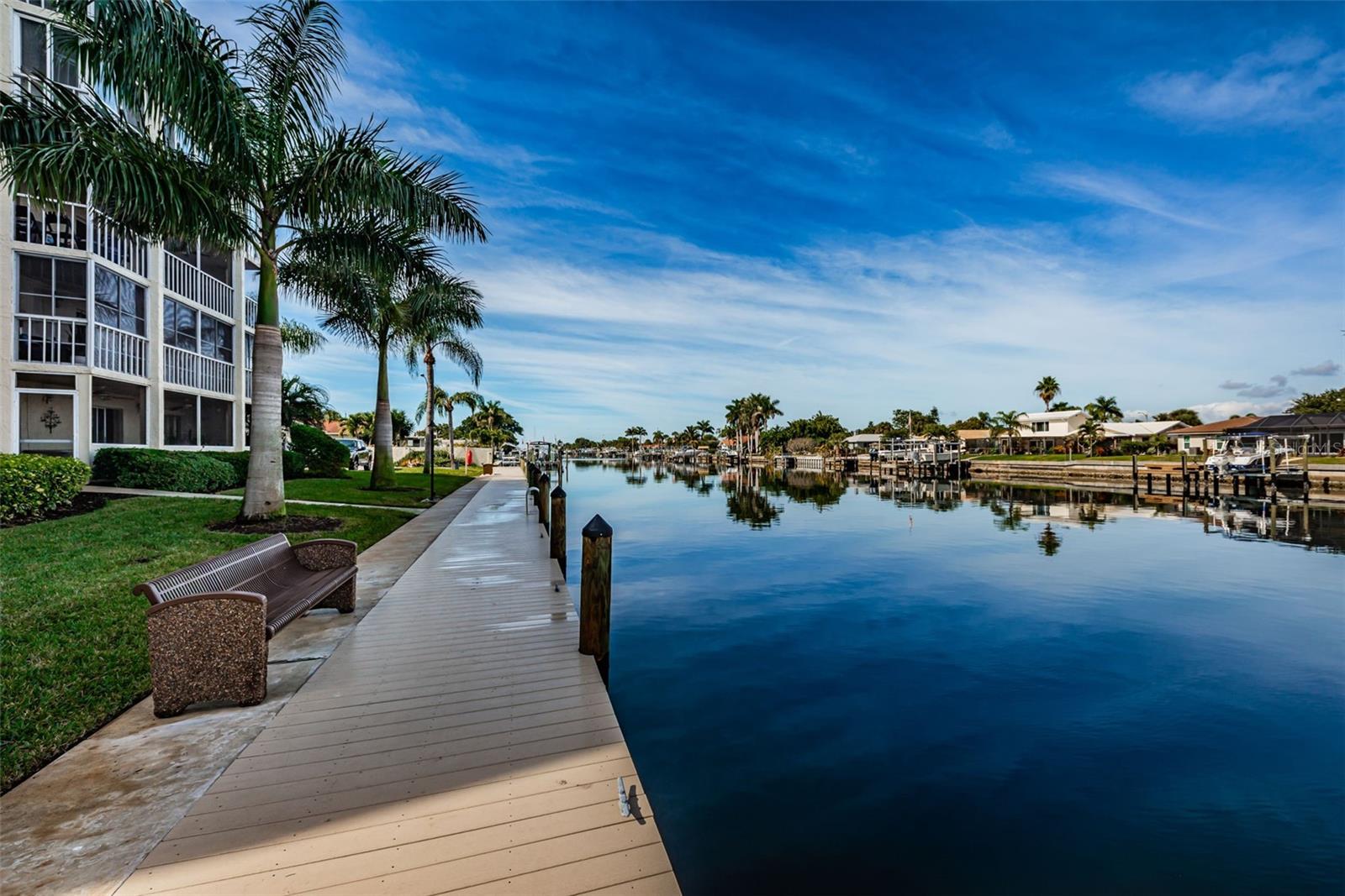 Bench seating along the water to enjoy some peaceful moments...