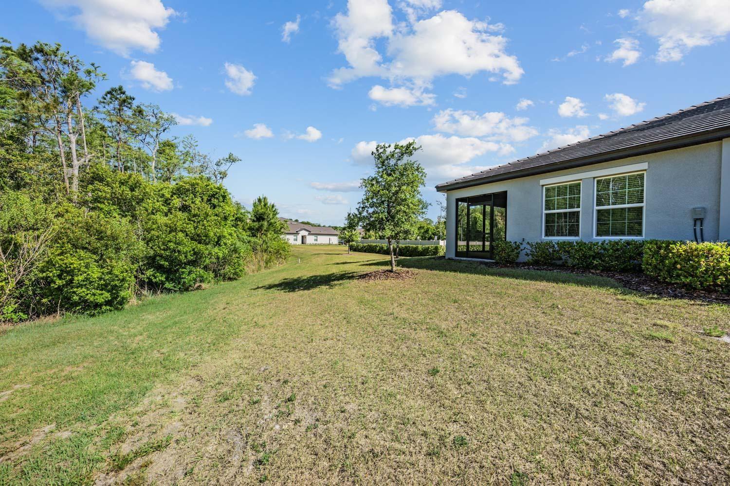 Open space next to villa