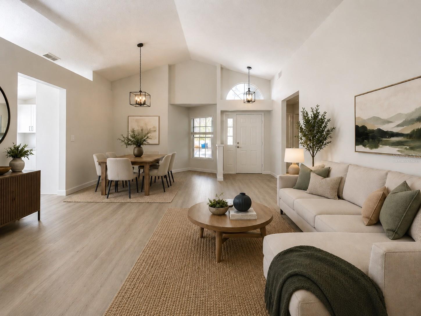 Virtually staged living room