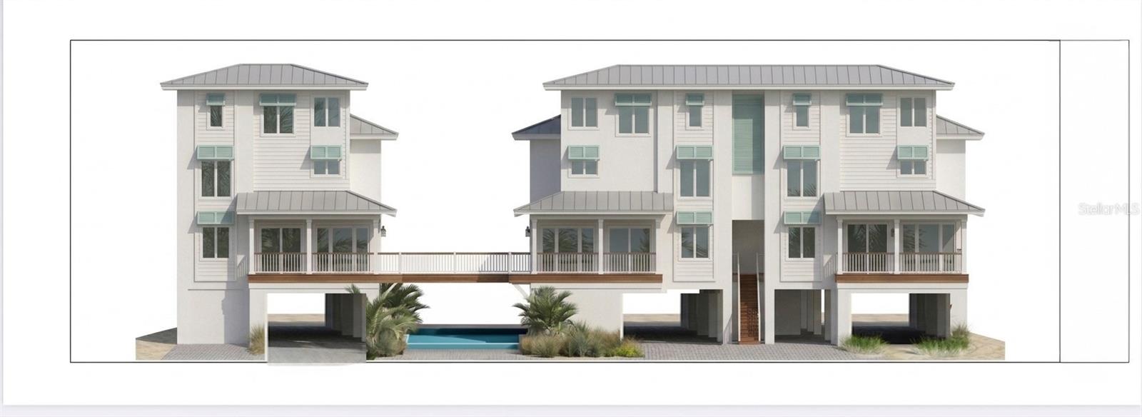 Exterior -Unit C on left