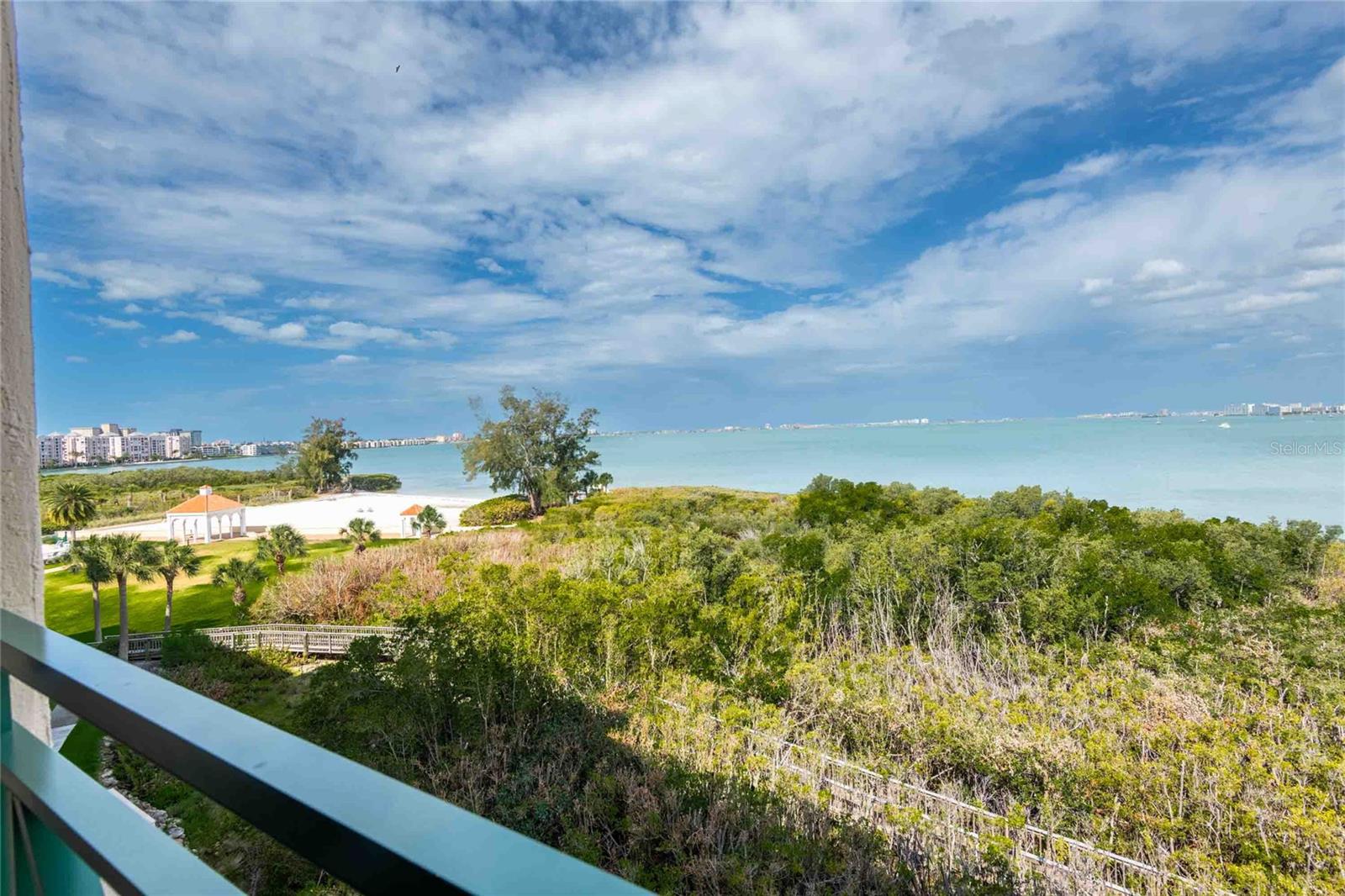 Balcony views of Boca Ciega Bay and the beach