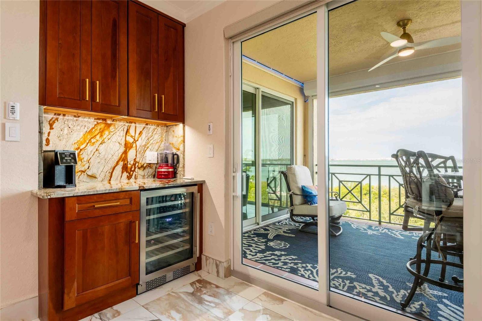 Coffee Bar and wine fridge