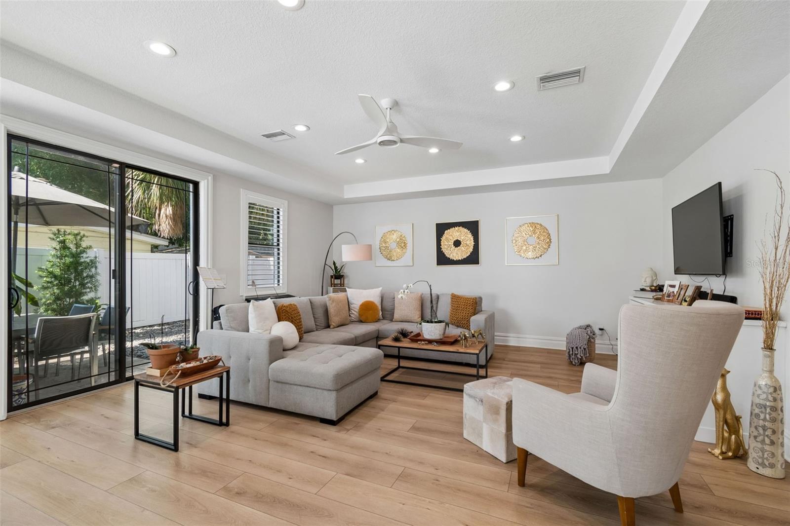 Family Room with Sliders to Patio