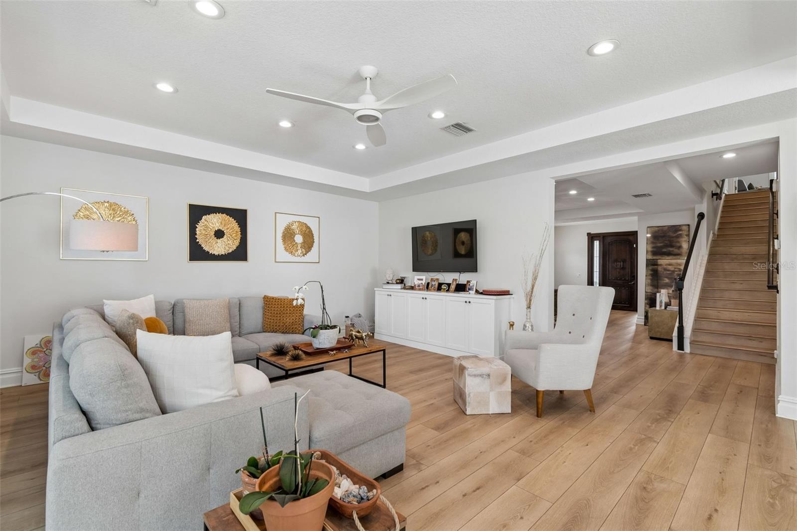 Family Room With Custom Built In