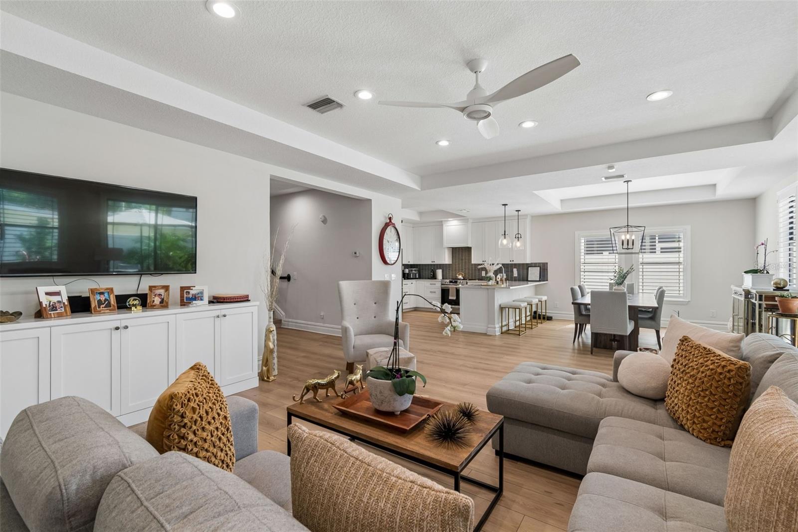 Family Room Blends with Dining Room