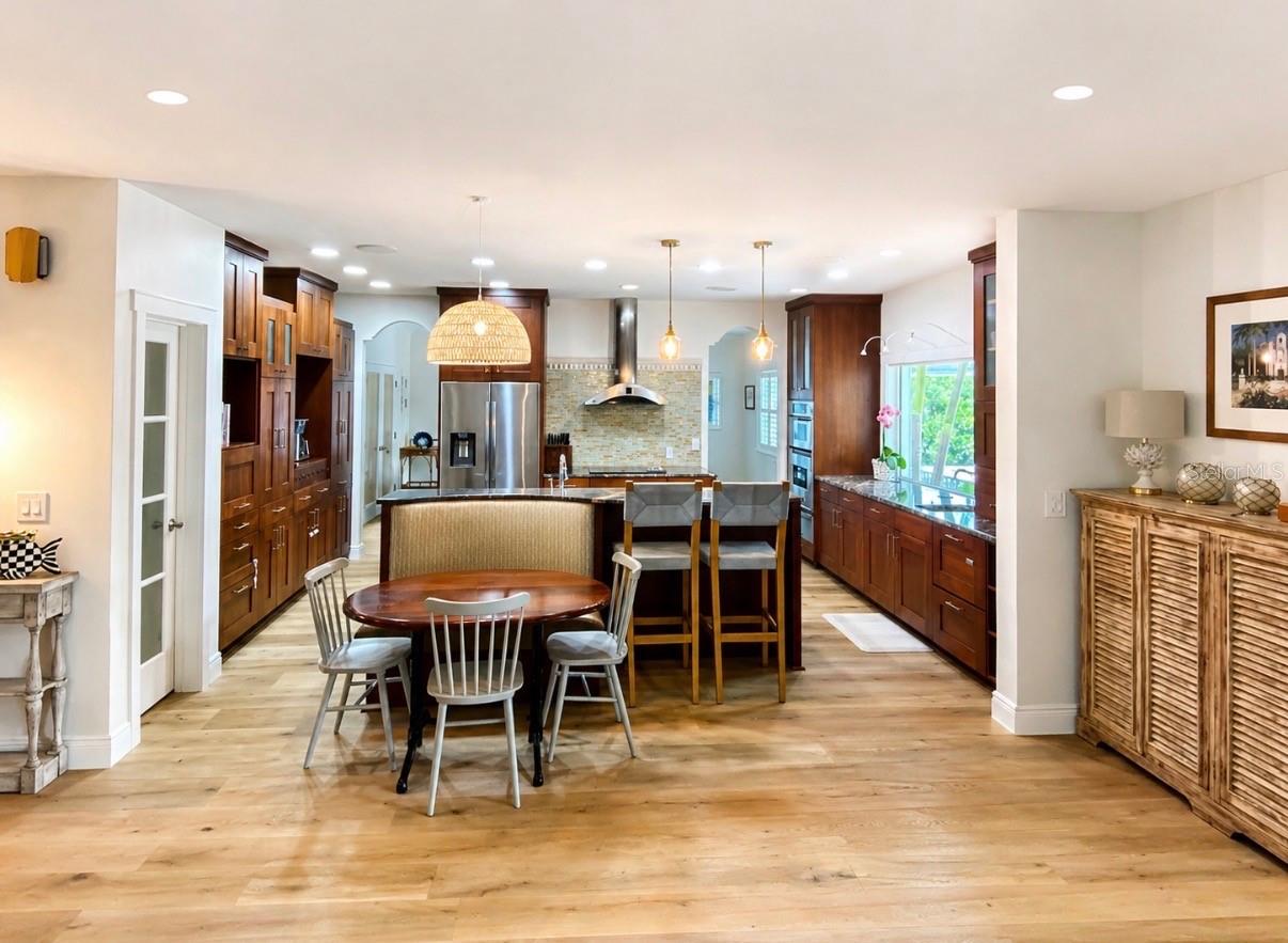 Kitchen island with eat in area