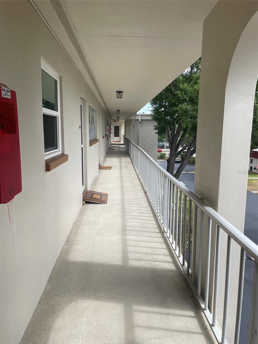 View from Elevator, stairs on both ends of building.